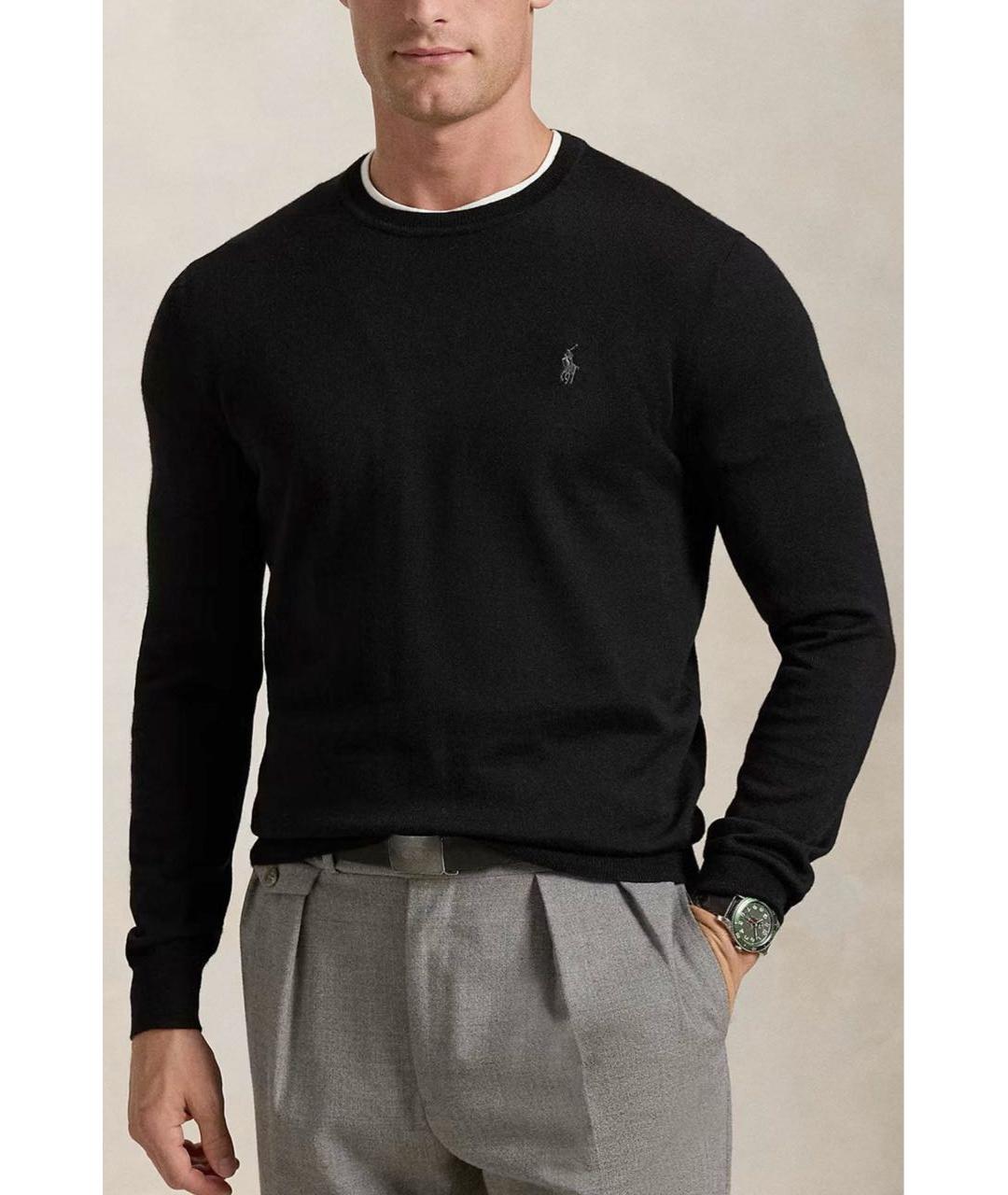 POLO RALPH LAUREN Черный шерстяной джемпер / свитер, фото 3