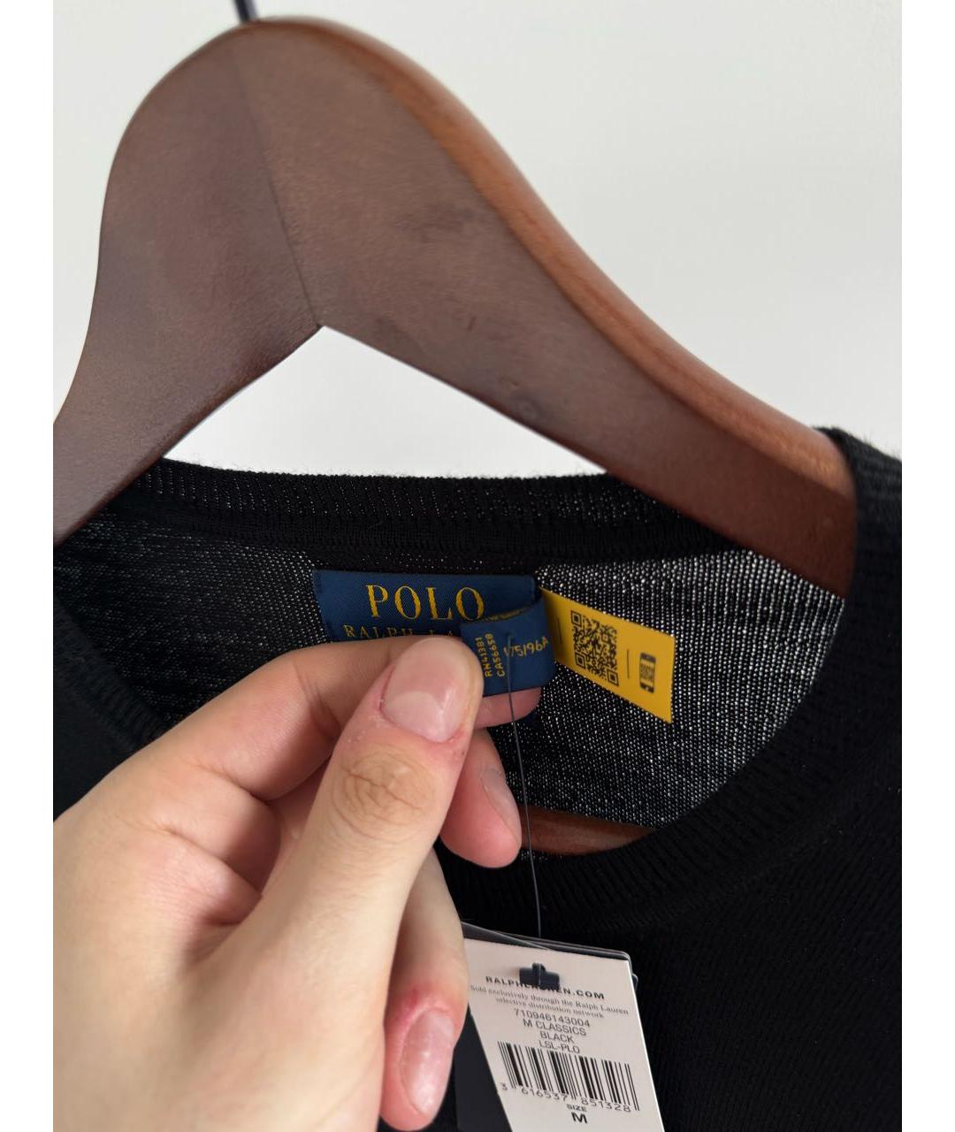 POLO RALPH LAUREN Черный шерстяной джемпер / свитер, фото 5