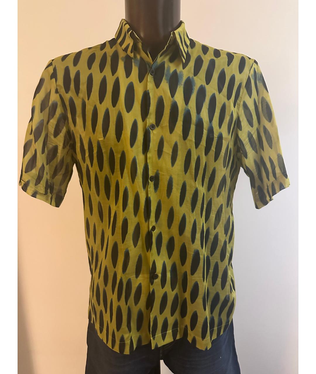 DRIES VAN NOTEN Желтая хлопковая кэжуал рубашка, фото 7