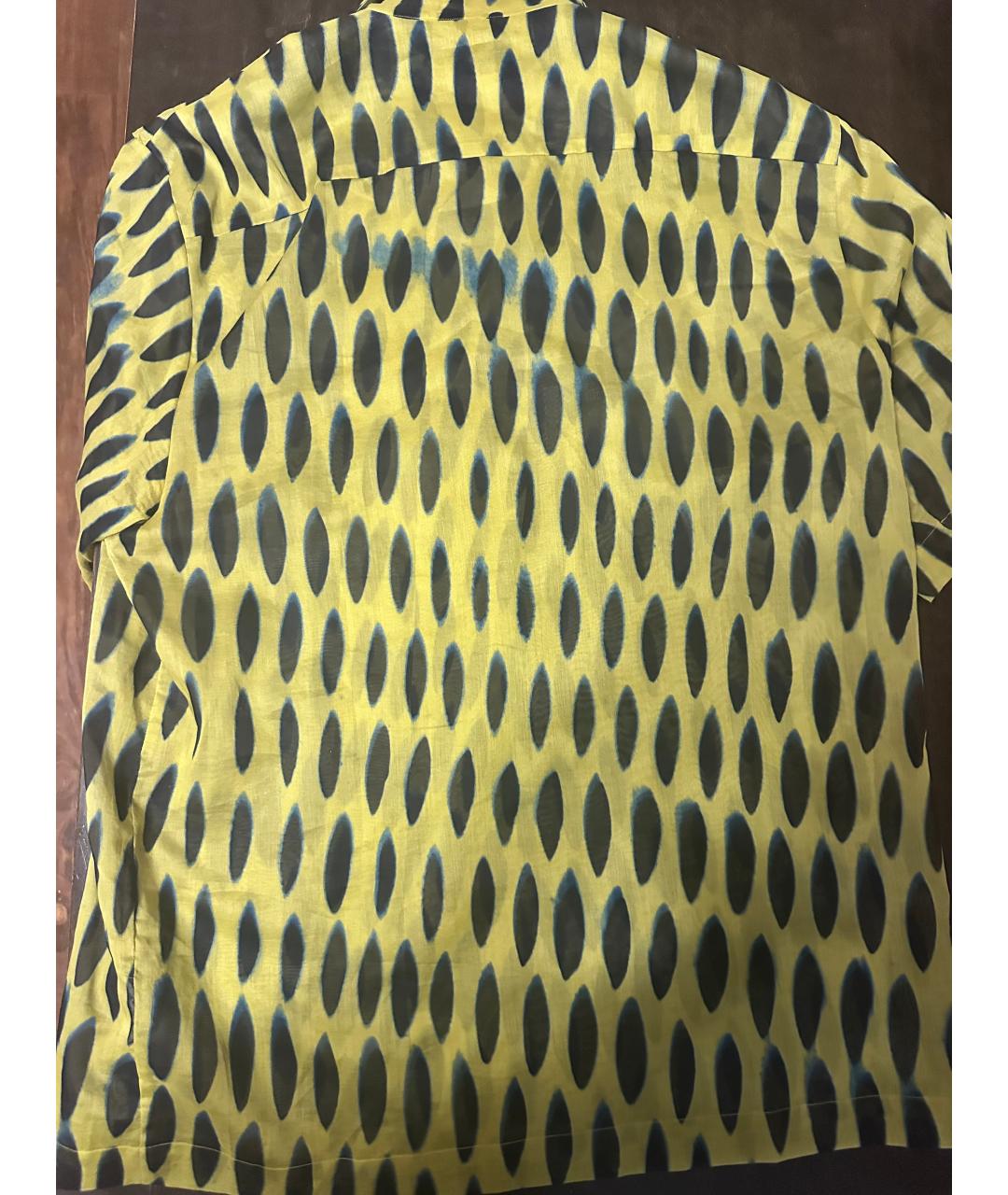 DRIES VAN NOTEN Желтая хлопковая кэжуал рубашка, фото 6