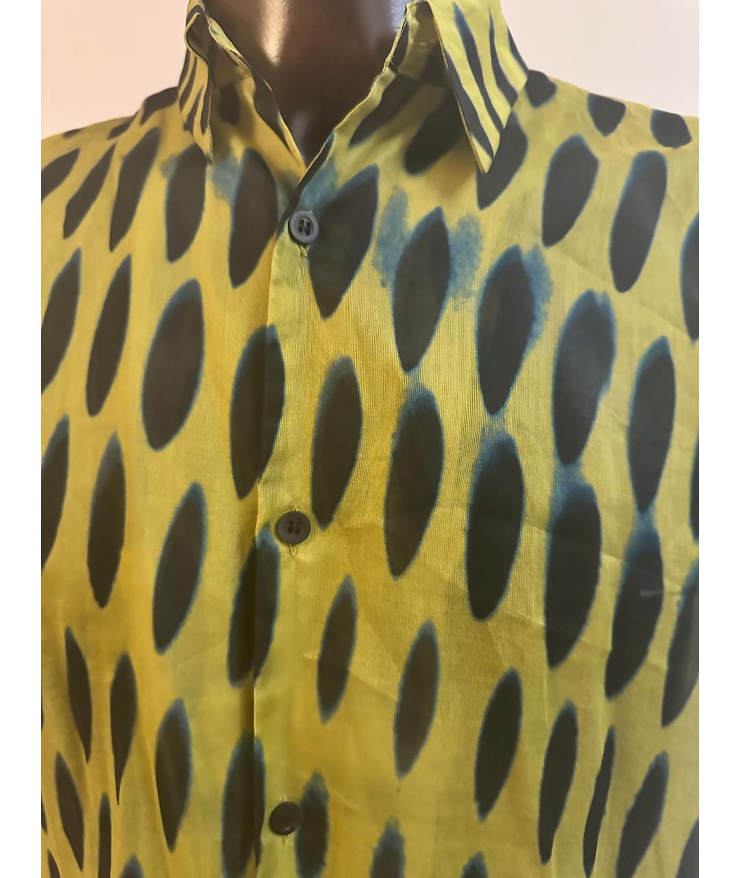 DRIES VAN NOTEN Желтая хлопковая кэжуал рубашка, фото 2