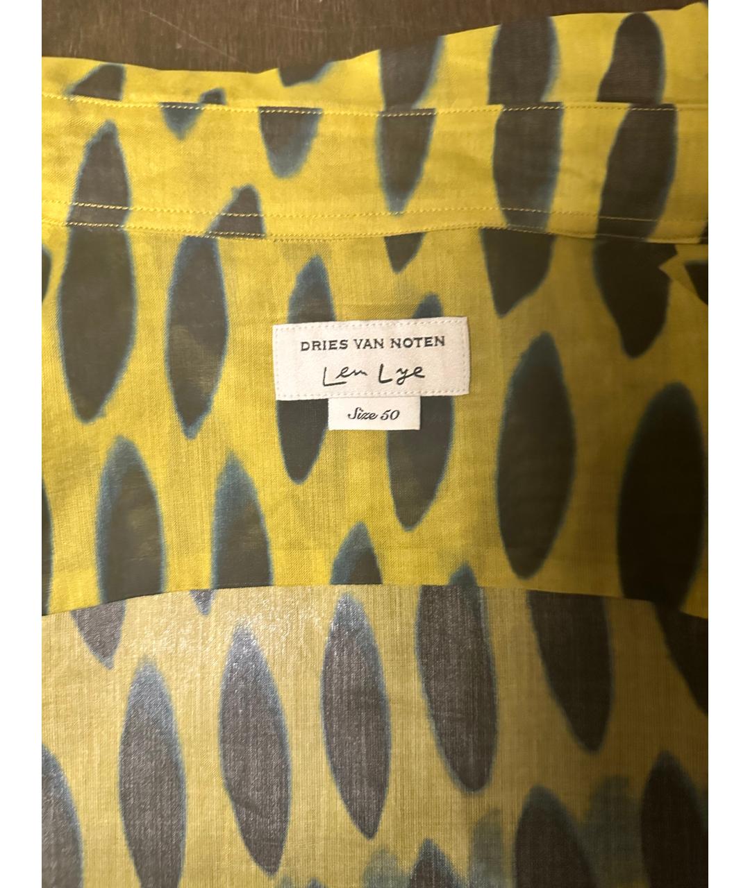 DRIES VAN NOTEN Желтая хлопковая кэжуал рубашка, фото 4