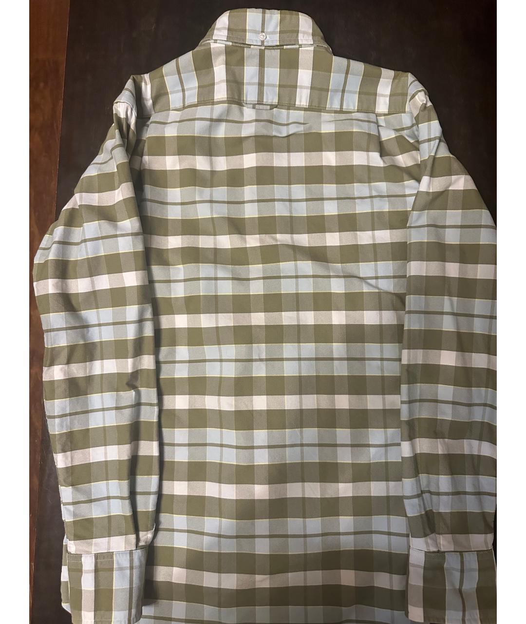 THOM BROWNE Зеленая хлопковая кэжуал рубашка, фото 4