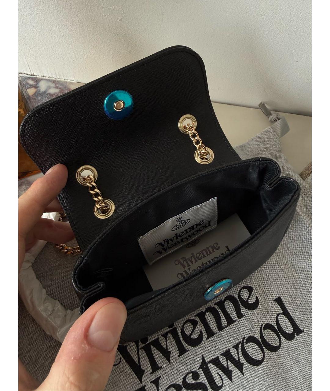 VIVIENNE WESTWOOD Черная сумка через плечо, фото 7