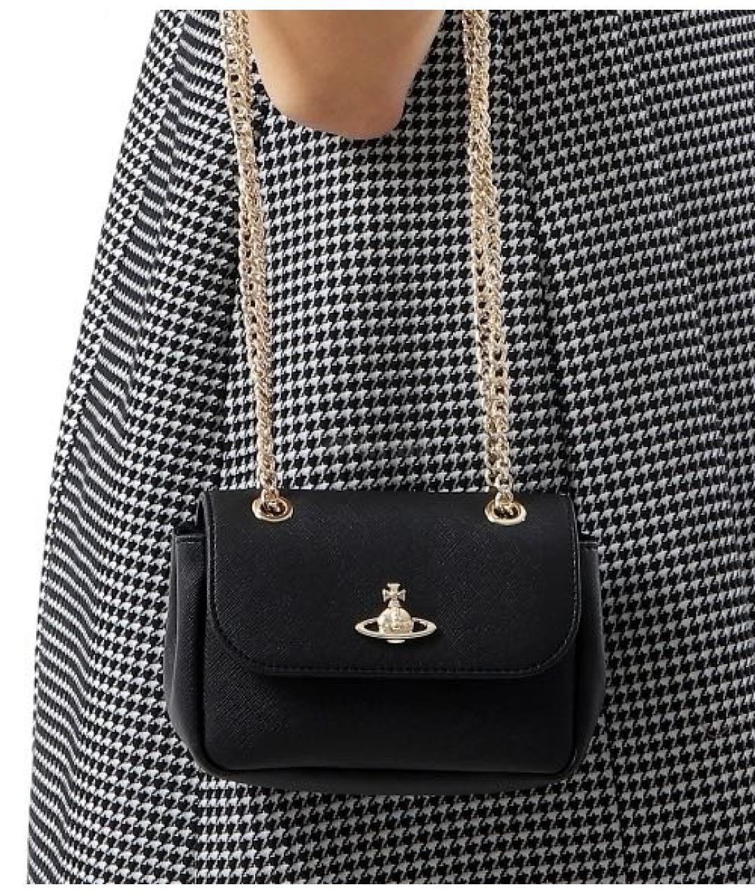 VIVIENNE WESTWOOD Черная сумка через плечо, фото 3