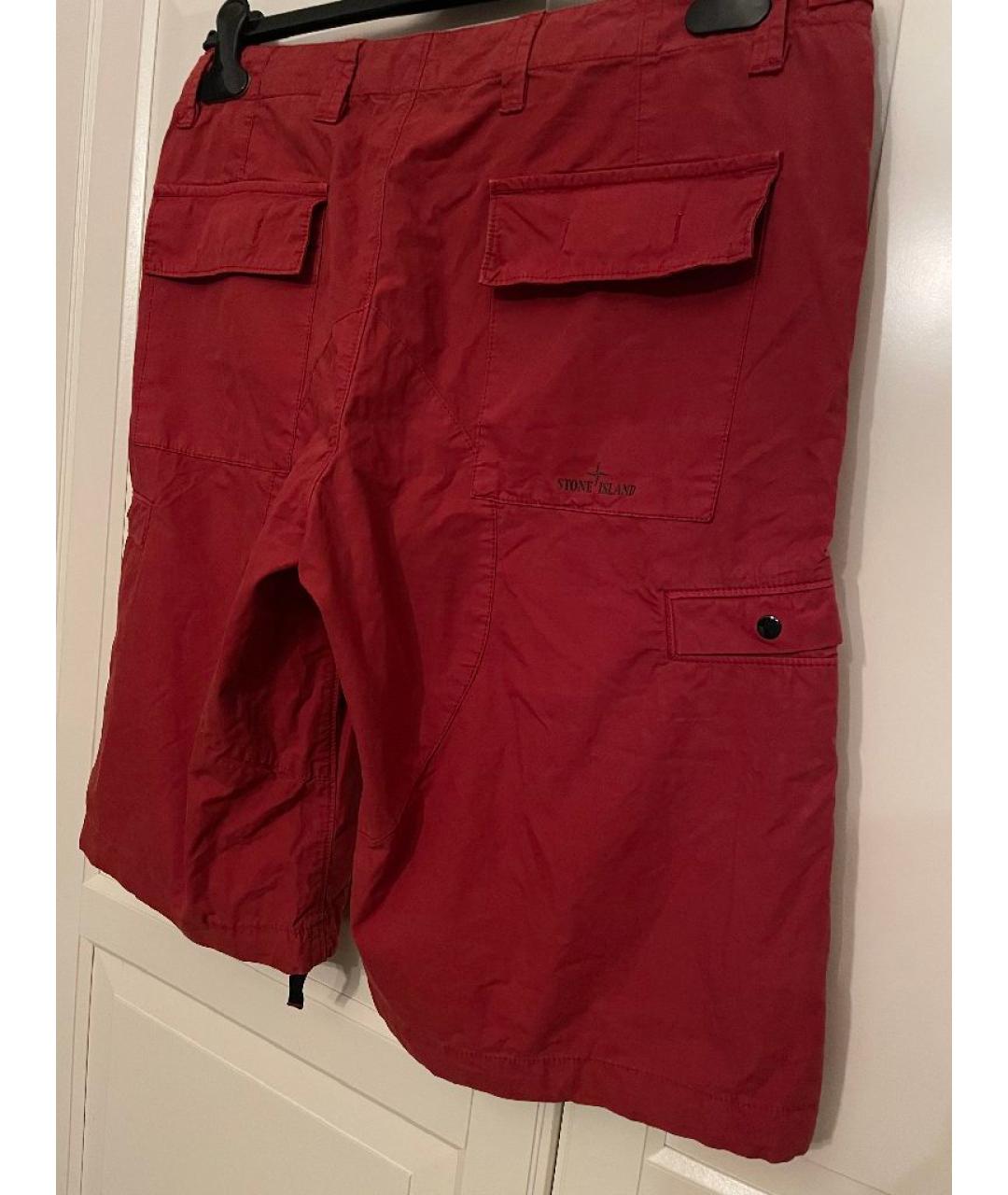 STONE ISLAND Красные хлопковые шорты, фото 4