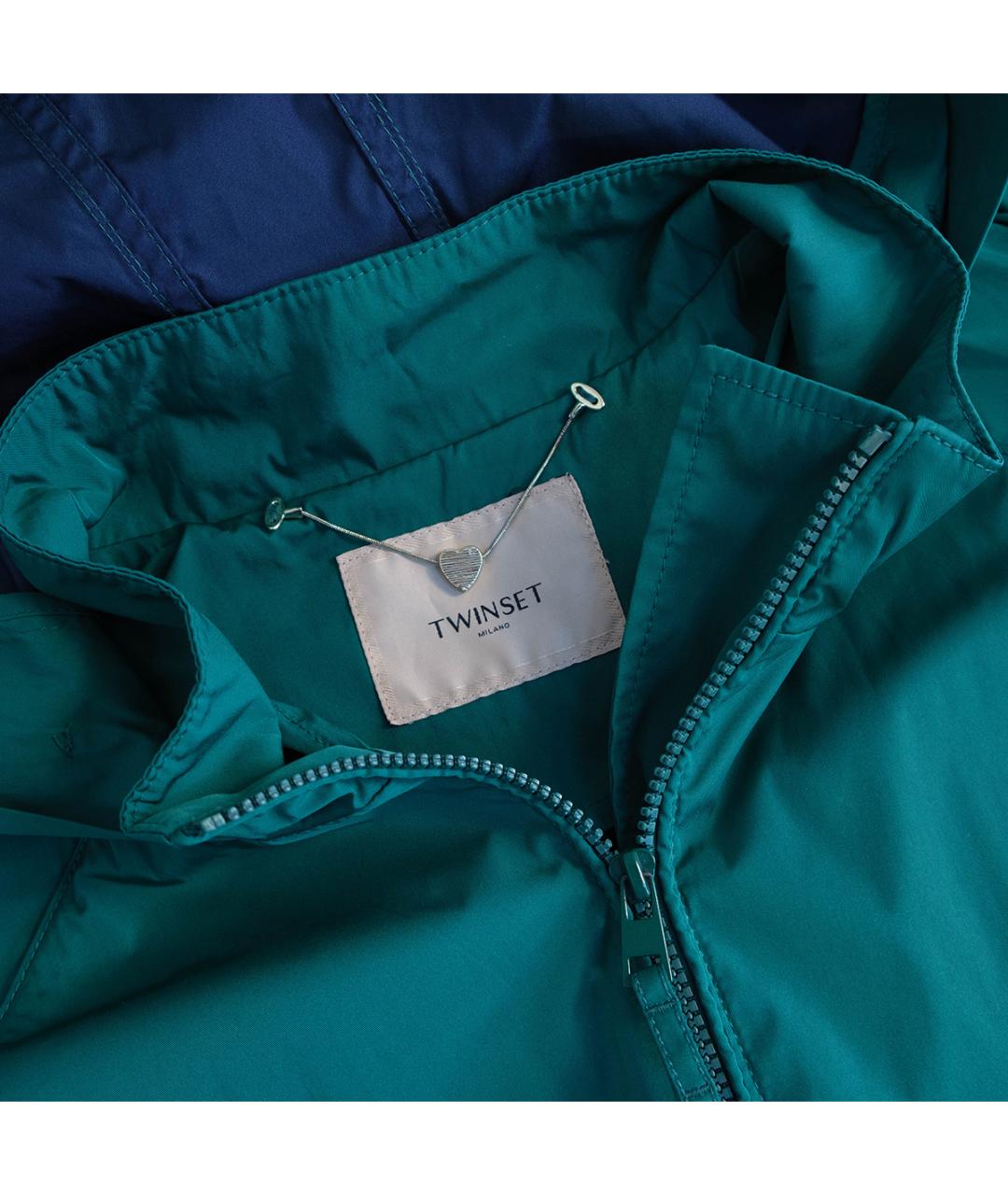 TWIN-SET Зеленый полиэстеровый тренч/плащ, фото 3