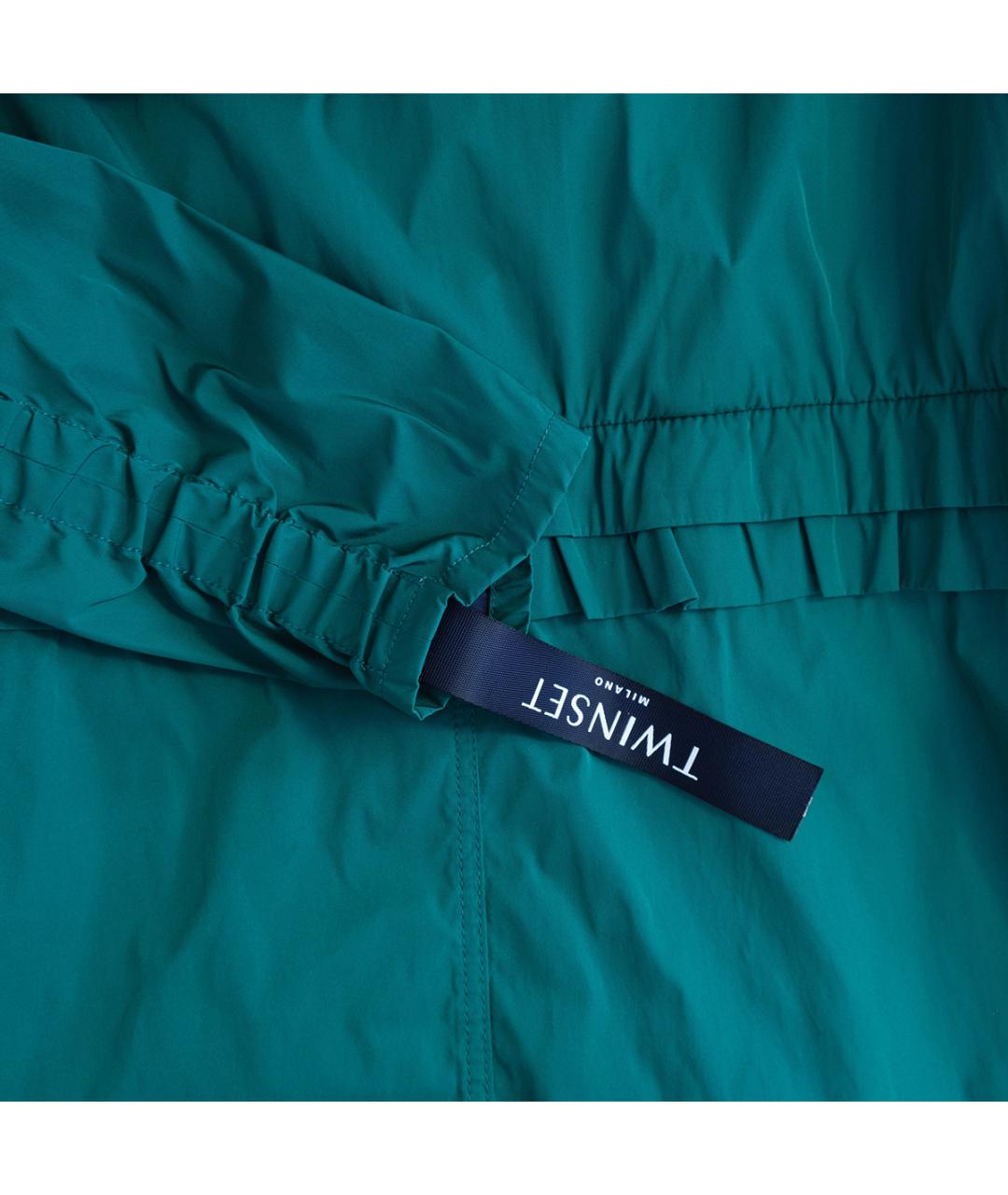 TWIN-SET Зеленый полиэстеровый тренч/плащ, фото 5