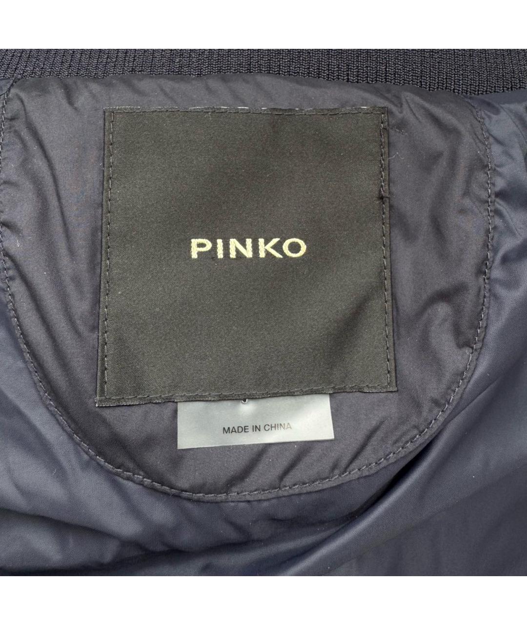 PINKO Темно-синяя полиэстеровая куртка, фото 3