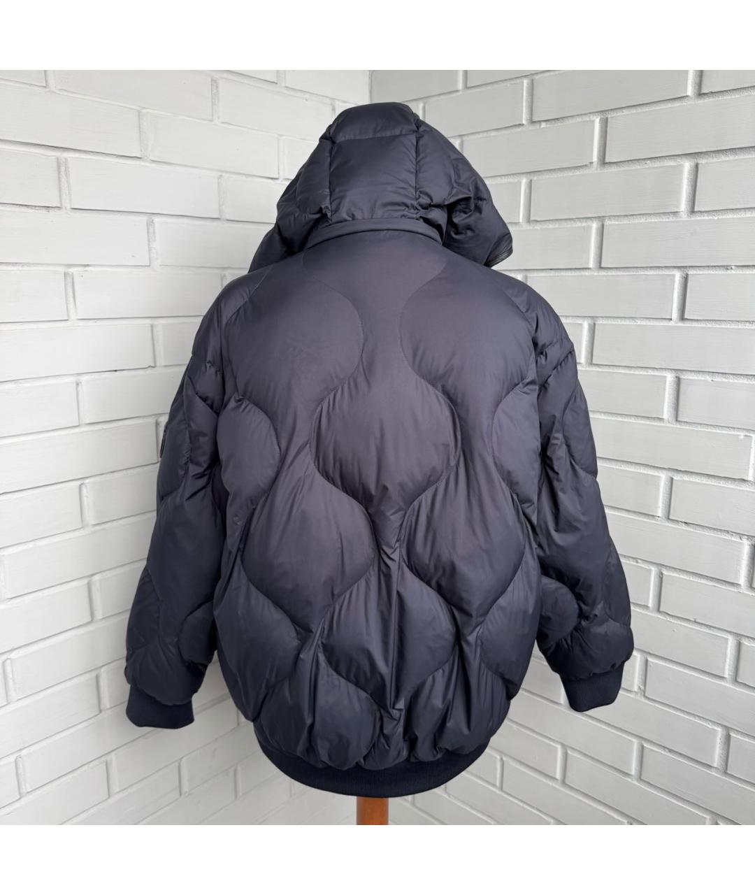 PINKO Темно-синяя полиэстеровая куртка, фото 2