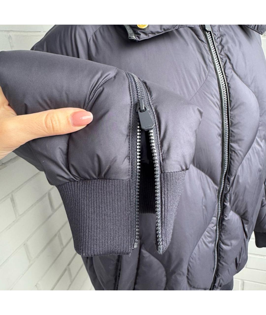 PINKO Темно-синяя полиэстеровая куртка, фото 5