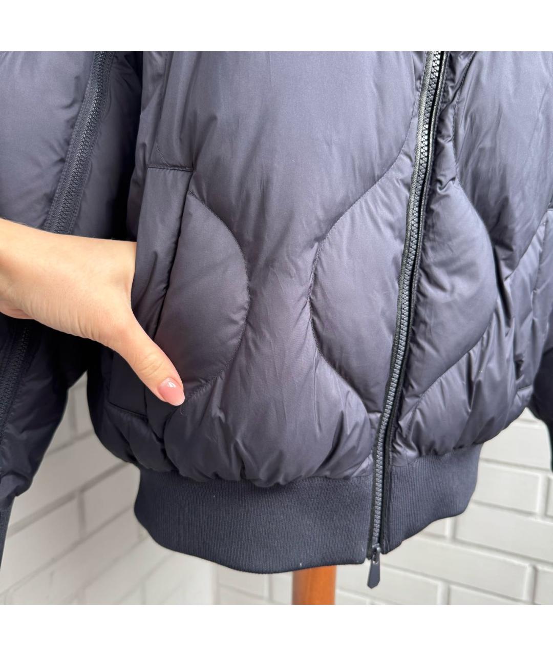 PINKO Темно-синяя полиэстеровая куртка, фото 4