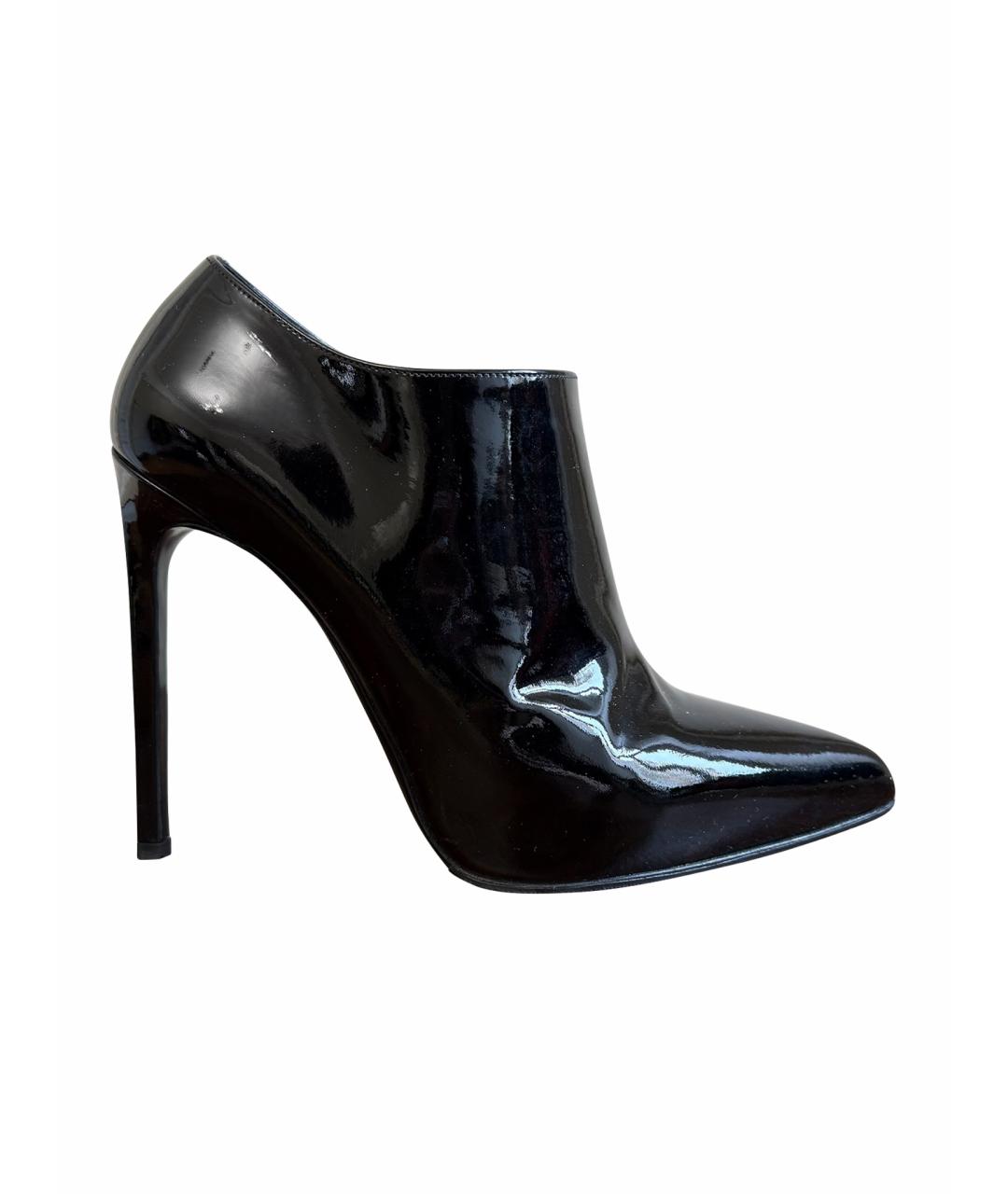 SAINT LAURENT Черные ботильоны из лакированной кожи, фото 9