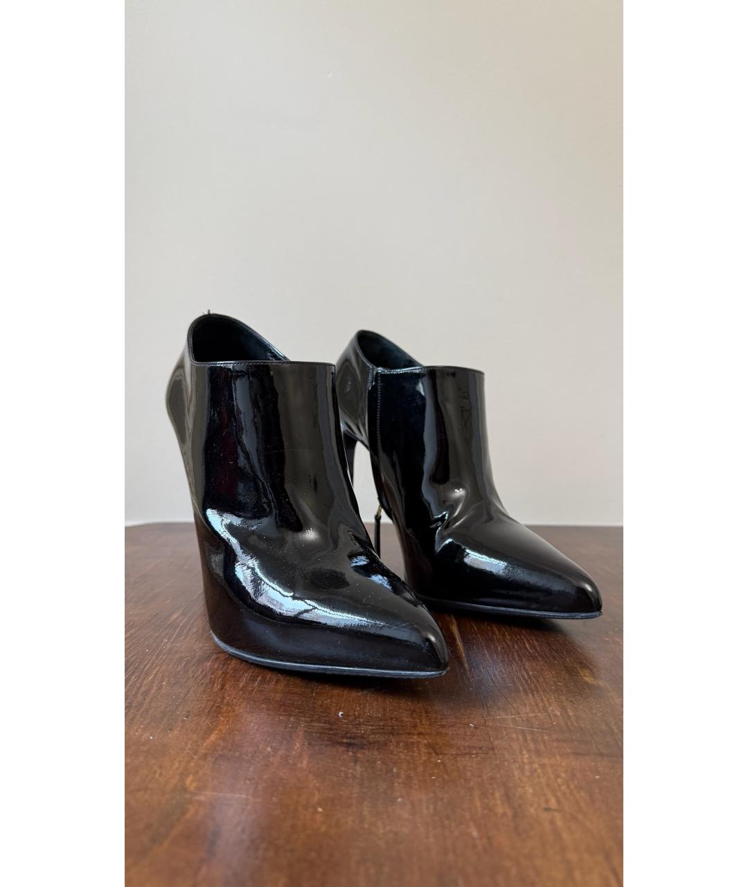 SAINT LAURENT Черные ботильоны из лакированной кожи, фото 8