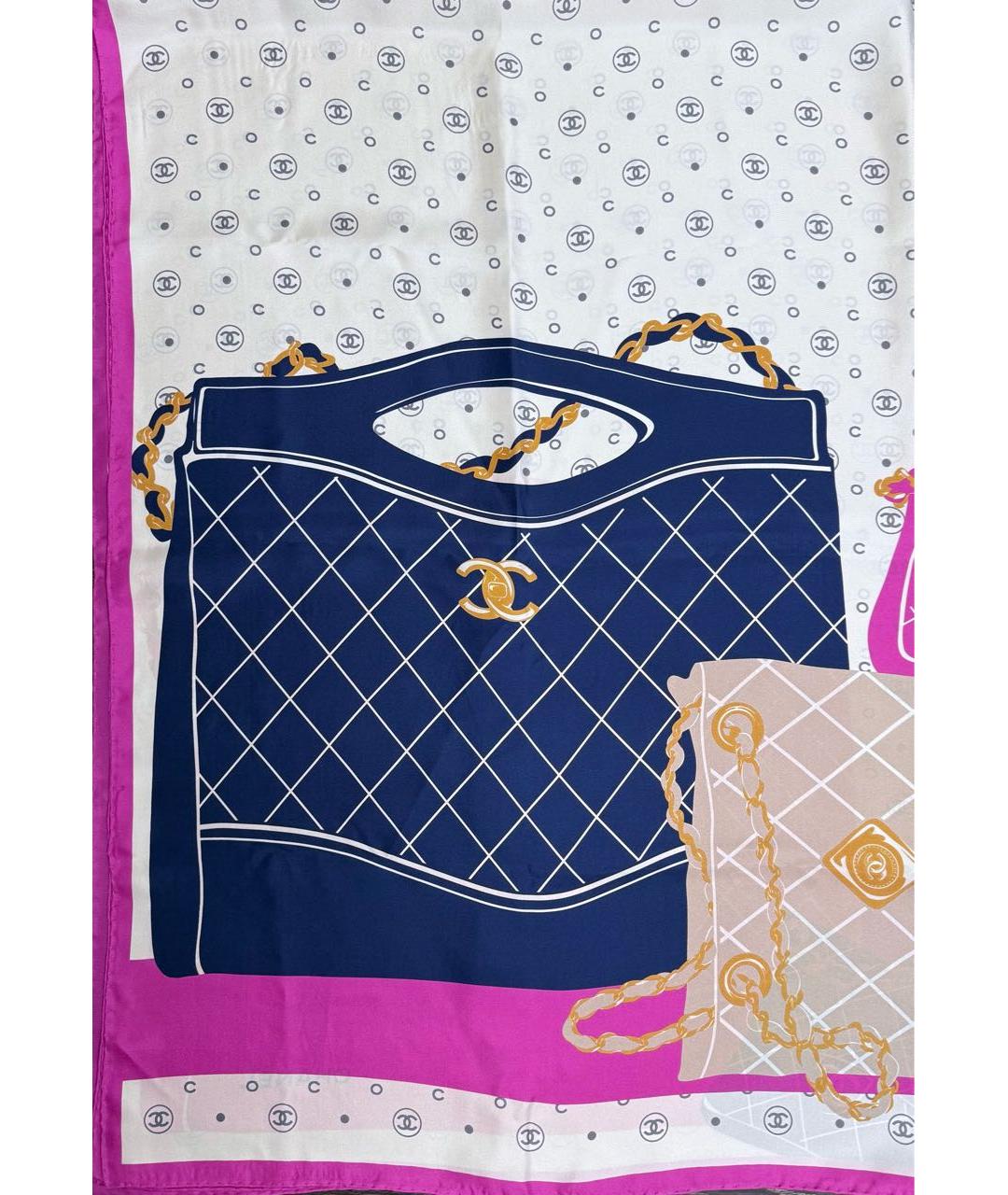 CHANEL Мульти шелковый шарф, фото 7