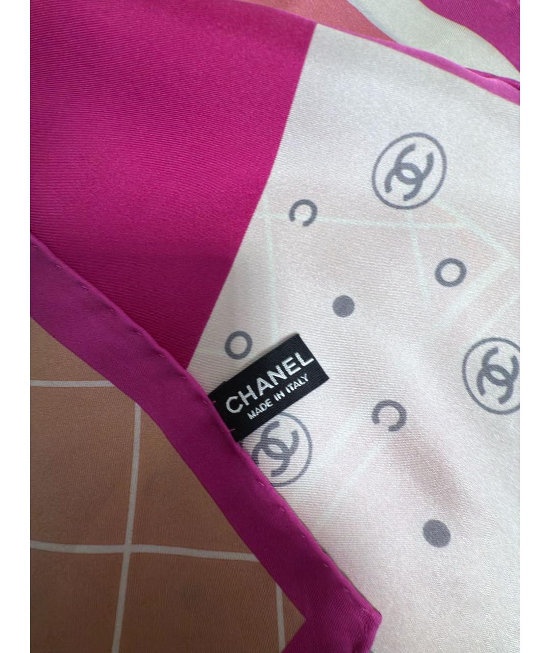 CHANEL Мульти шелковый шарф, фото 5