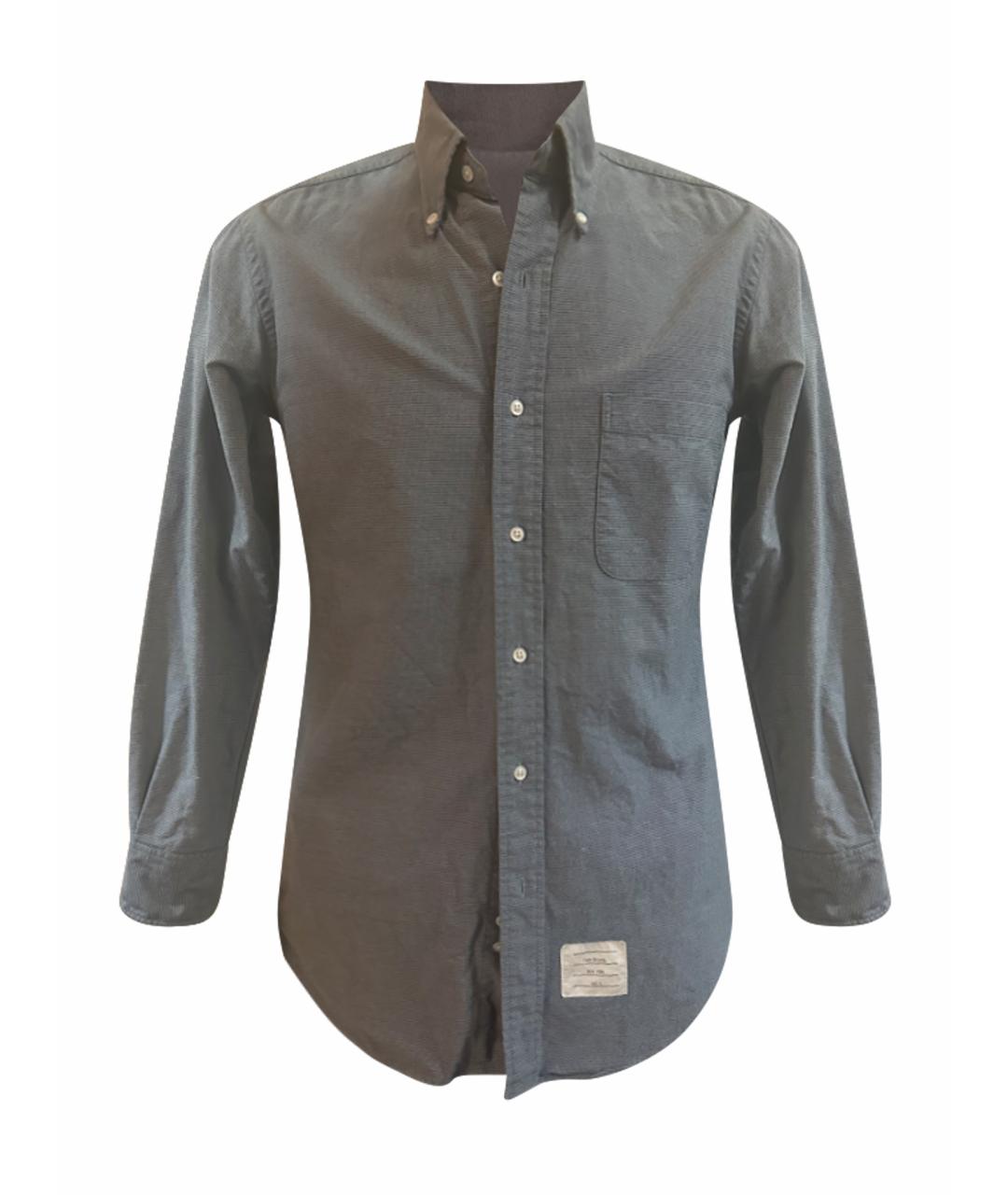 THOM BROWNE Синяя хлопковая кэжуал рубашка, фото 1