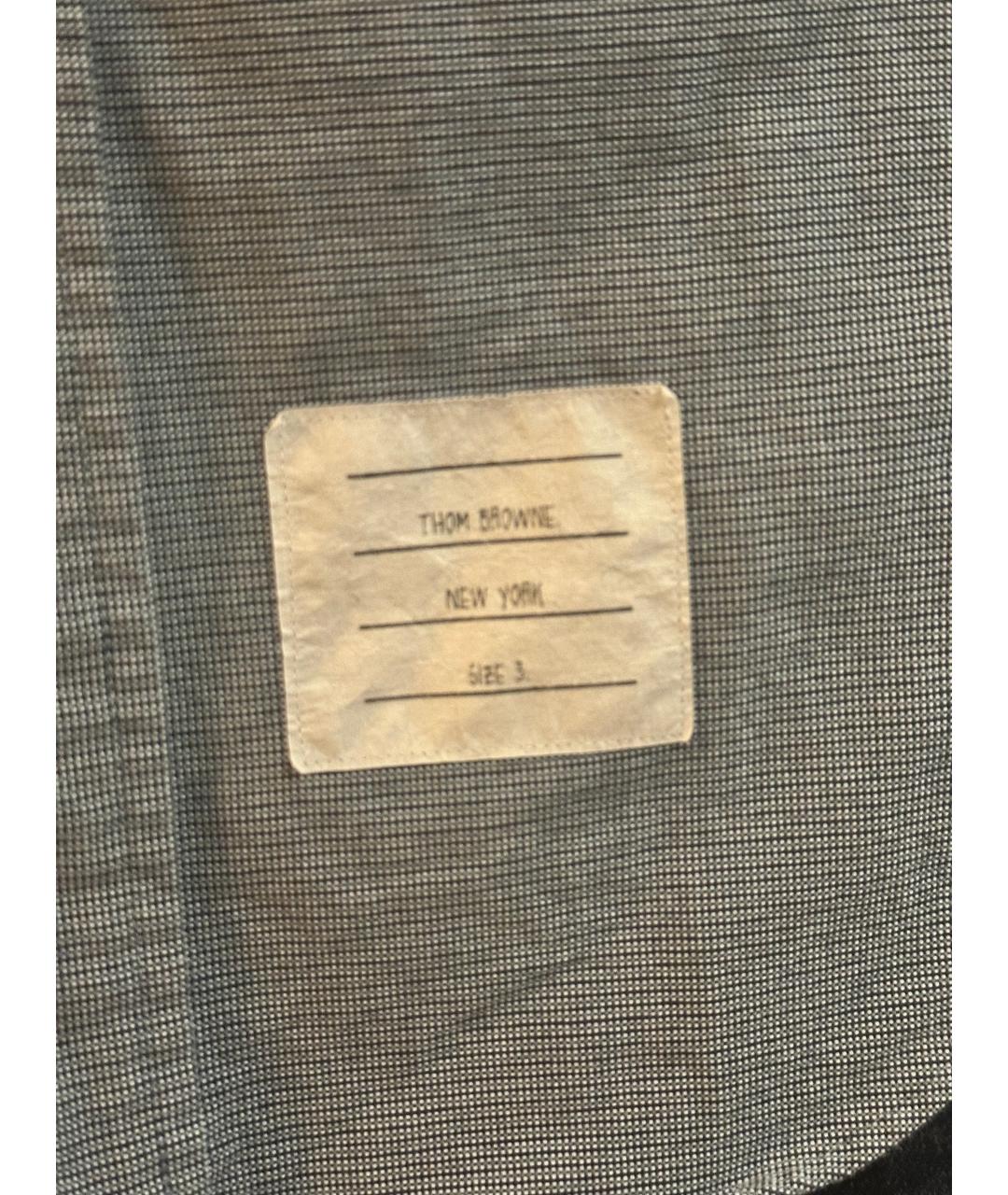 THOM BROWNE Синяя хлопковая кэжуал рубашка, фото 3