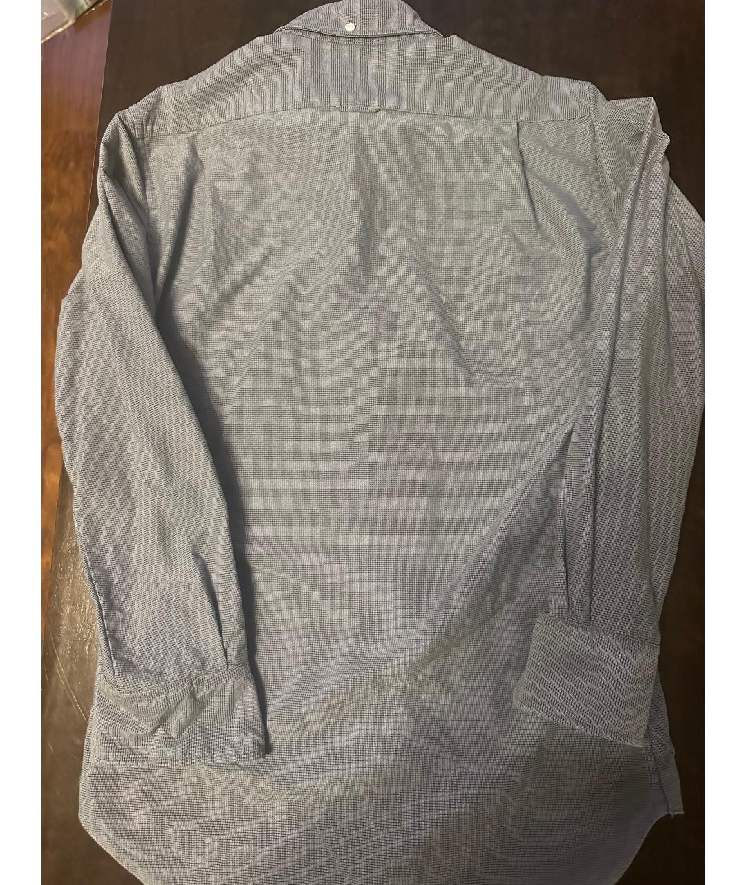 THOM BROWNE Синяя хлопковая кэжуал рубашка, фото 5