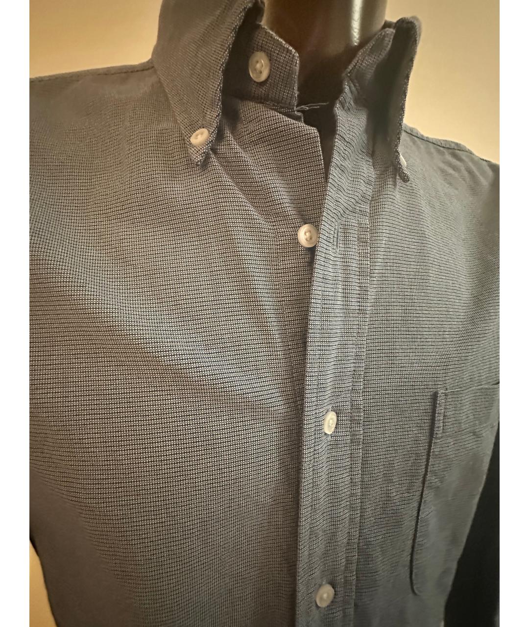 THOM BROWNE Синяя хлопковая кэжуал рубашка, фото 2