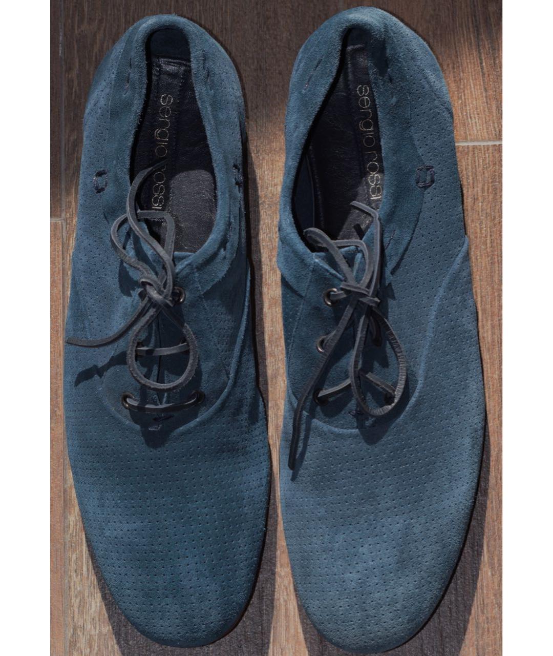 SERGIO ROSSI Синие замшевые мокасины, фото 3