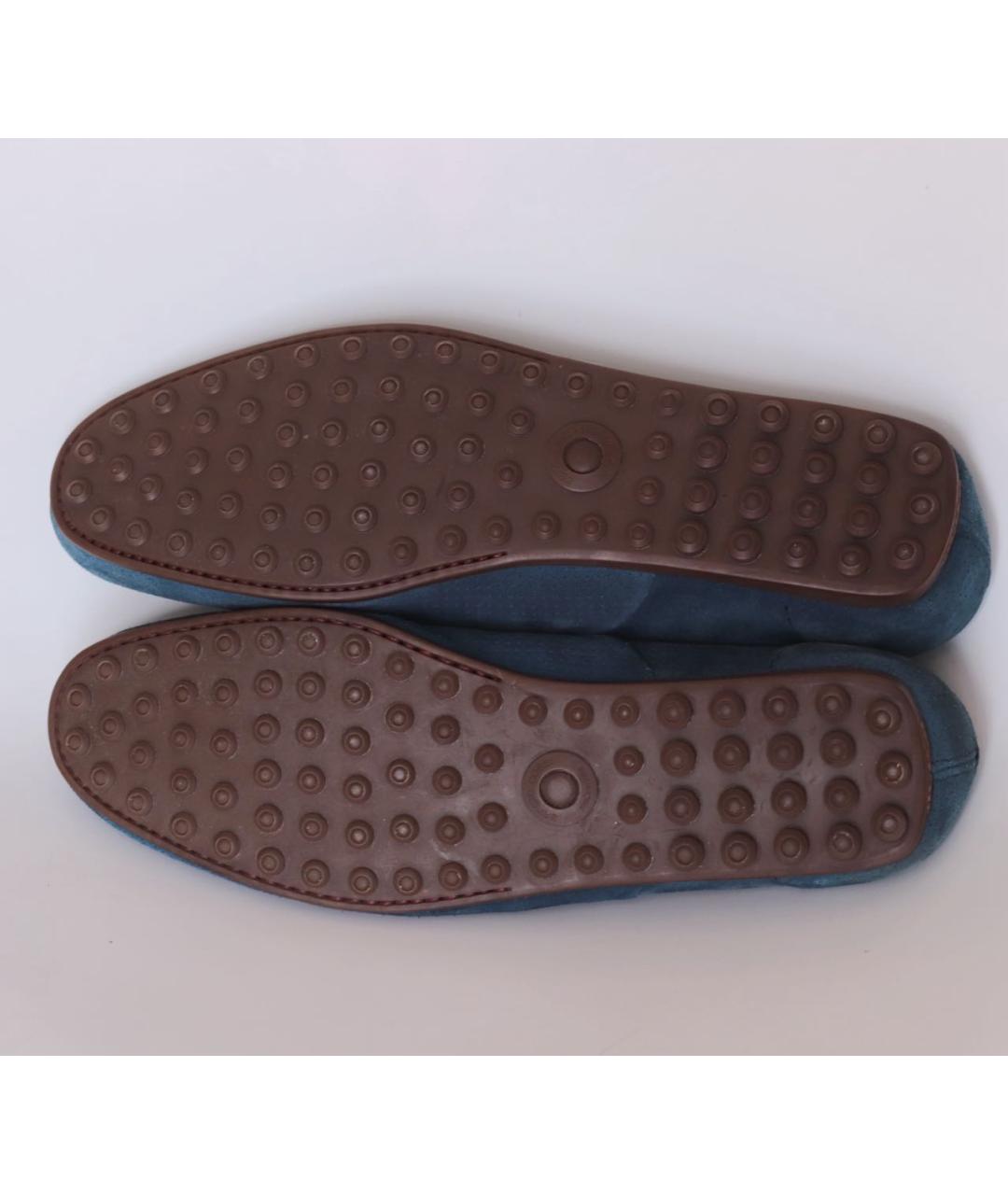 SERGIO ROSSI Синие замшевые мокасины, фото 5