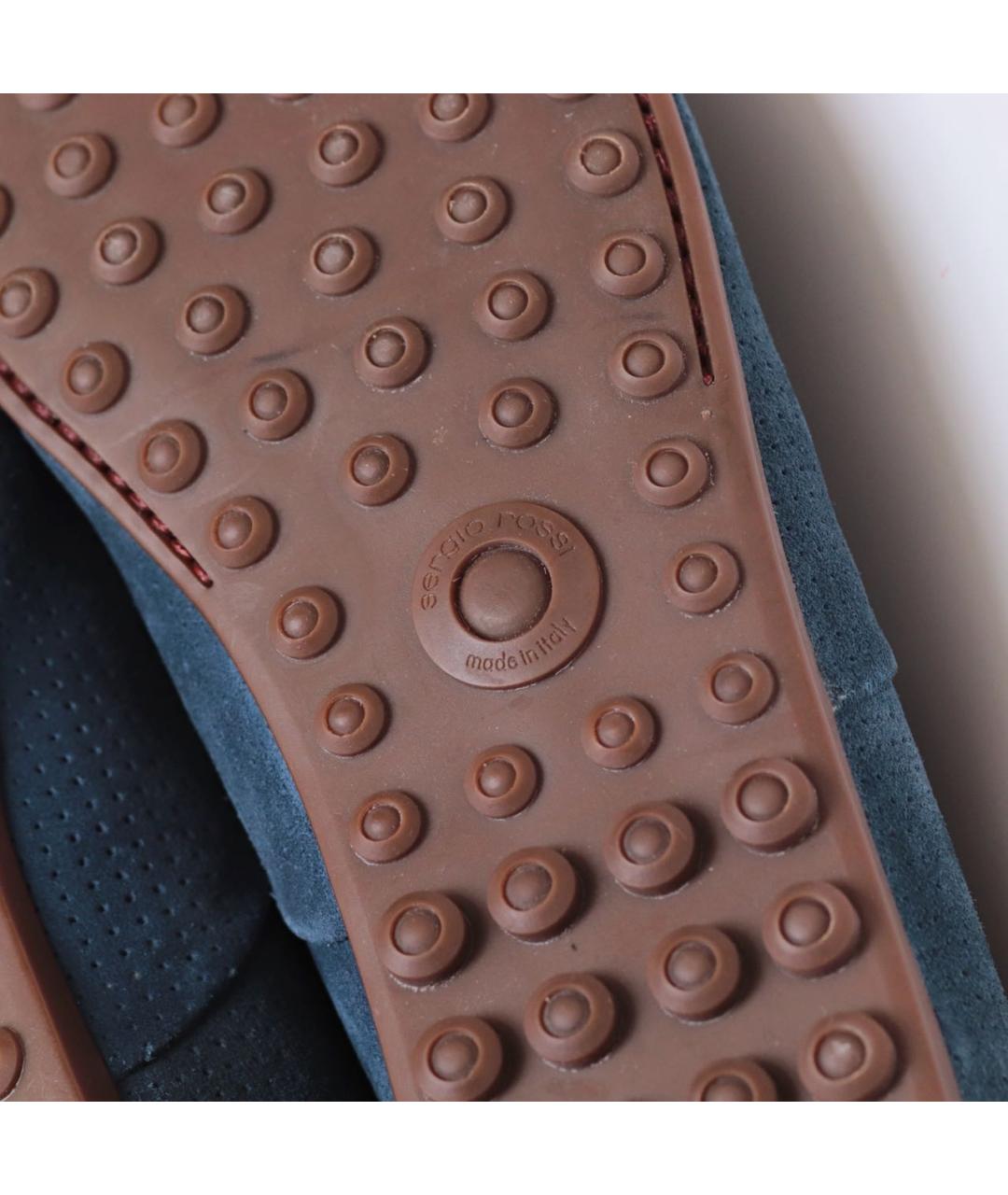 SERGIO ROSSI Синие замшевые мокасины, фото 6