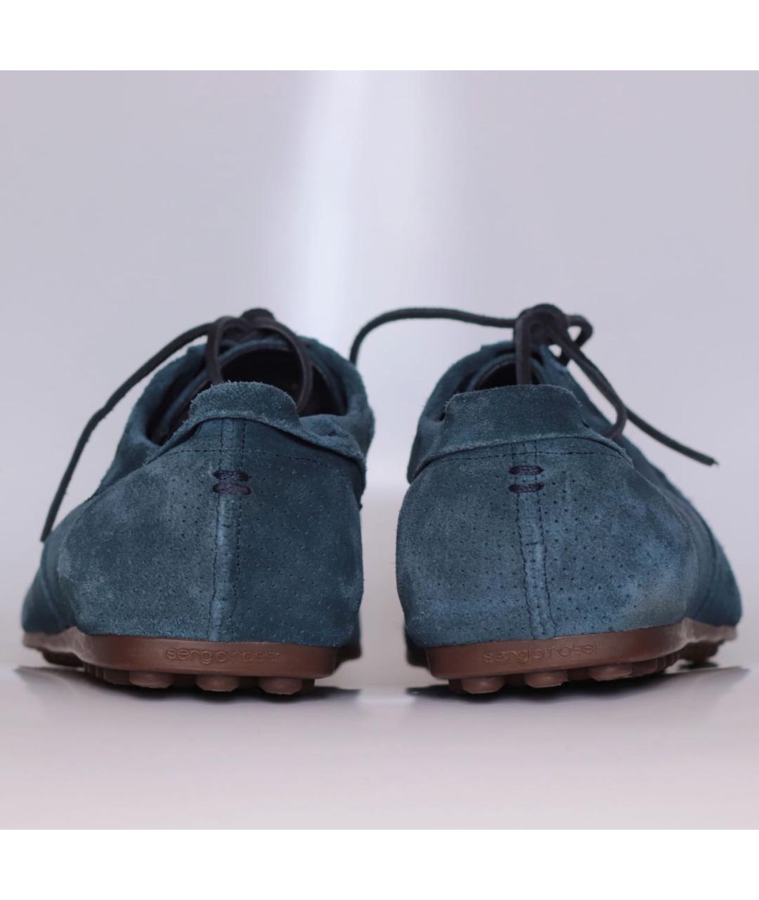 SERGIO ROSSI Синие замшевые мокасины, фото 4