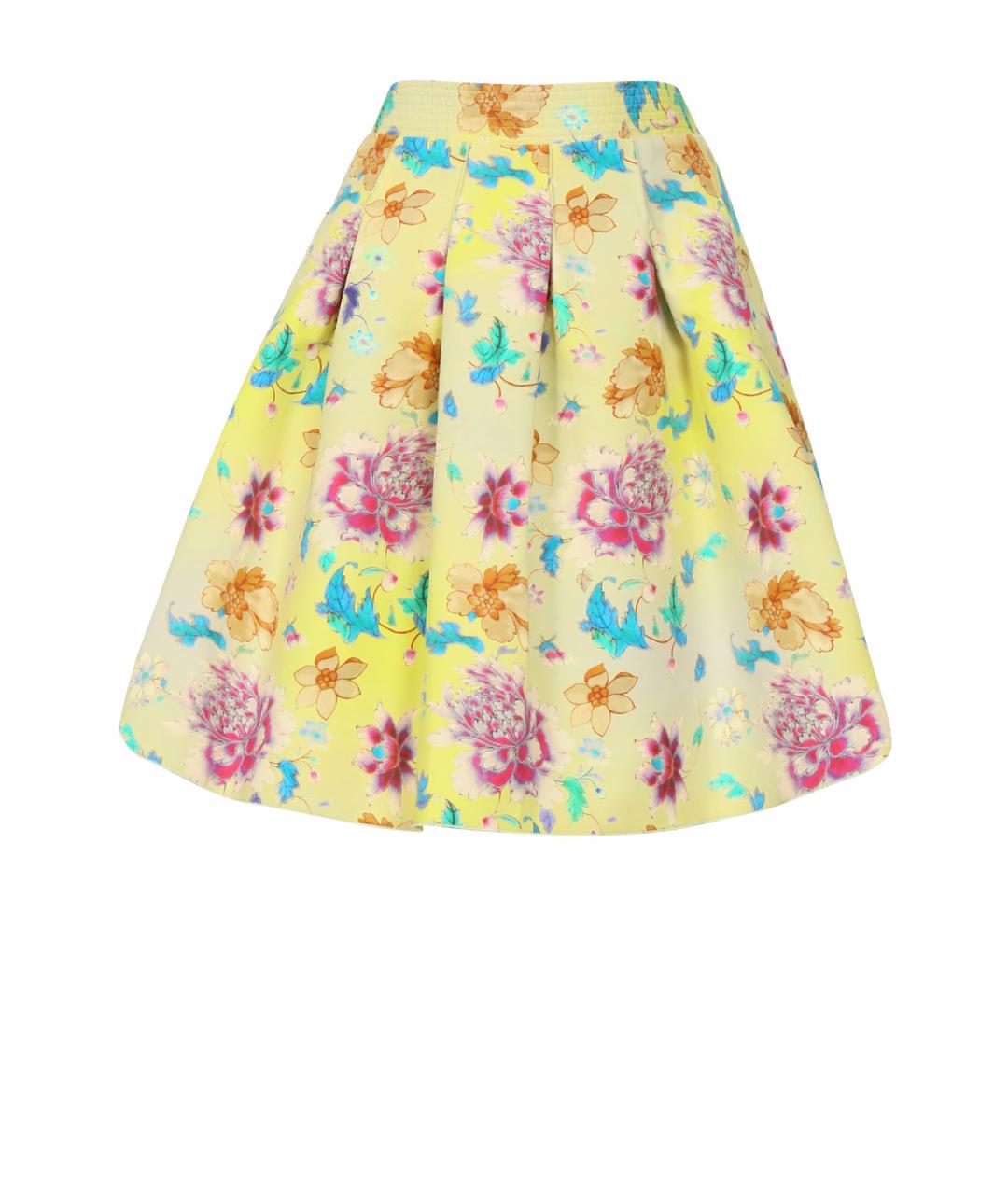 ETRO Желтая хлопковая юбка миди, фото 1