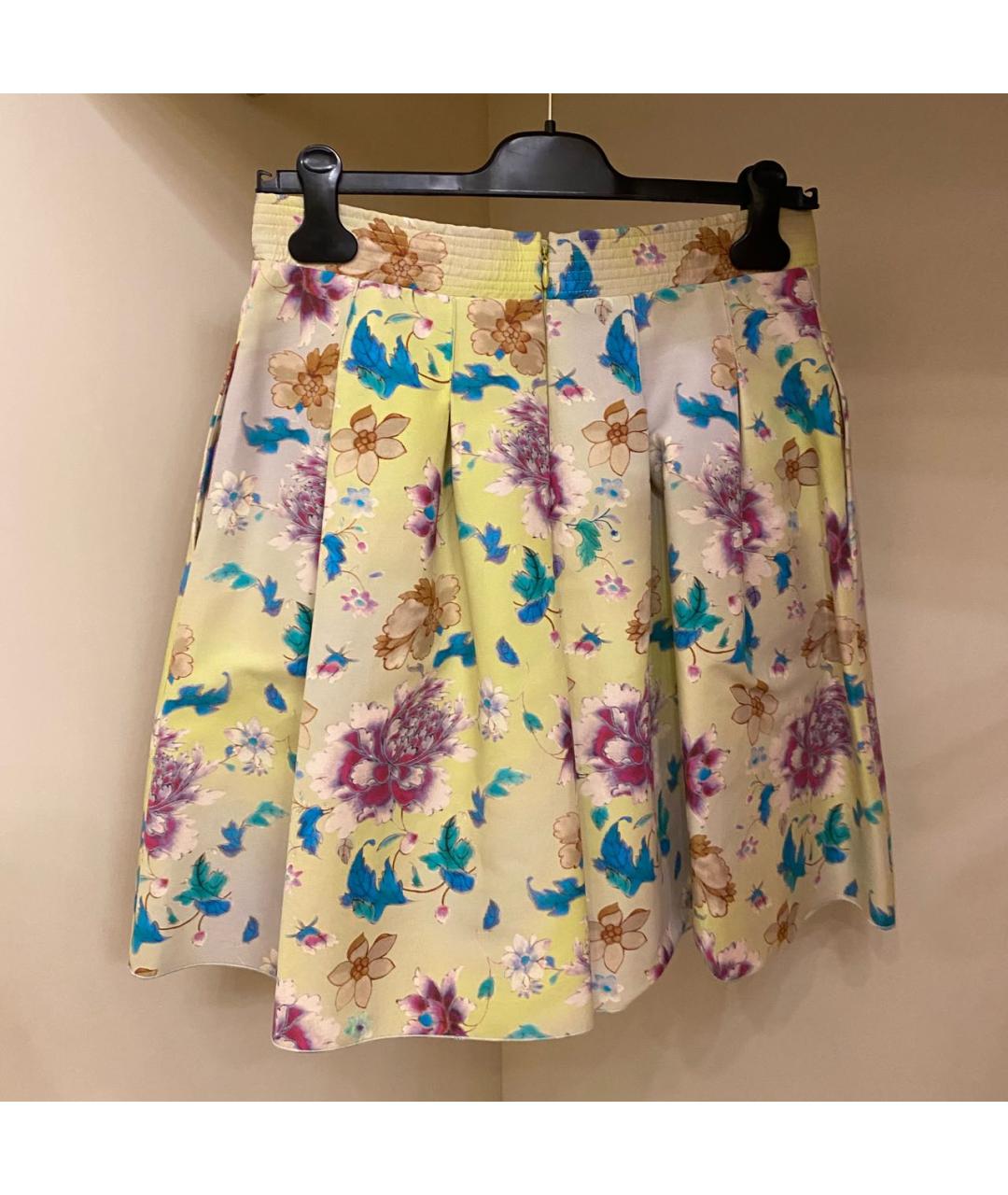 ETRO Желтая хлопковая юбка миди, фото 8