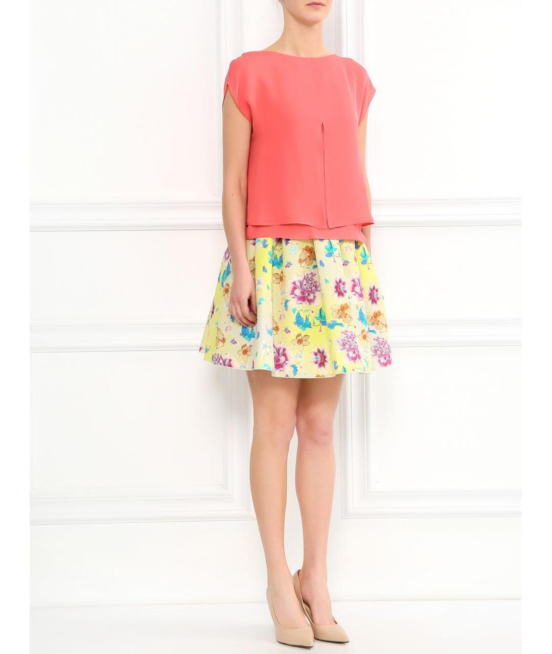 ETRO Желтая хлопковая юбка миди, фото 2