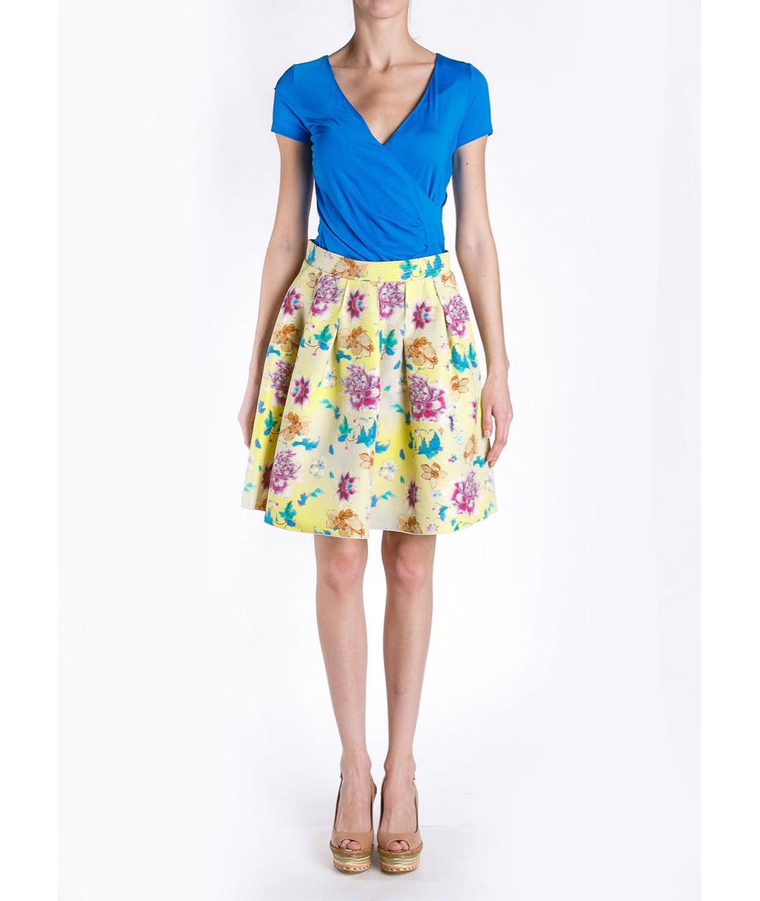 ETRO Желтая хлопковая юбка миди, фото 5