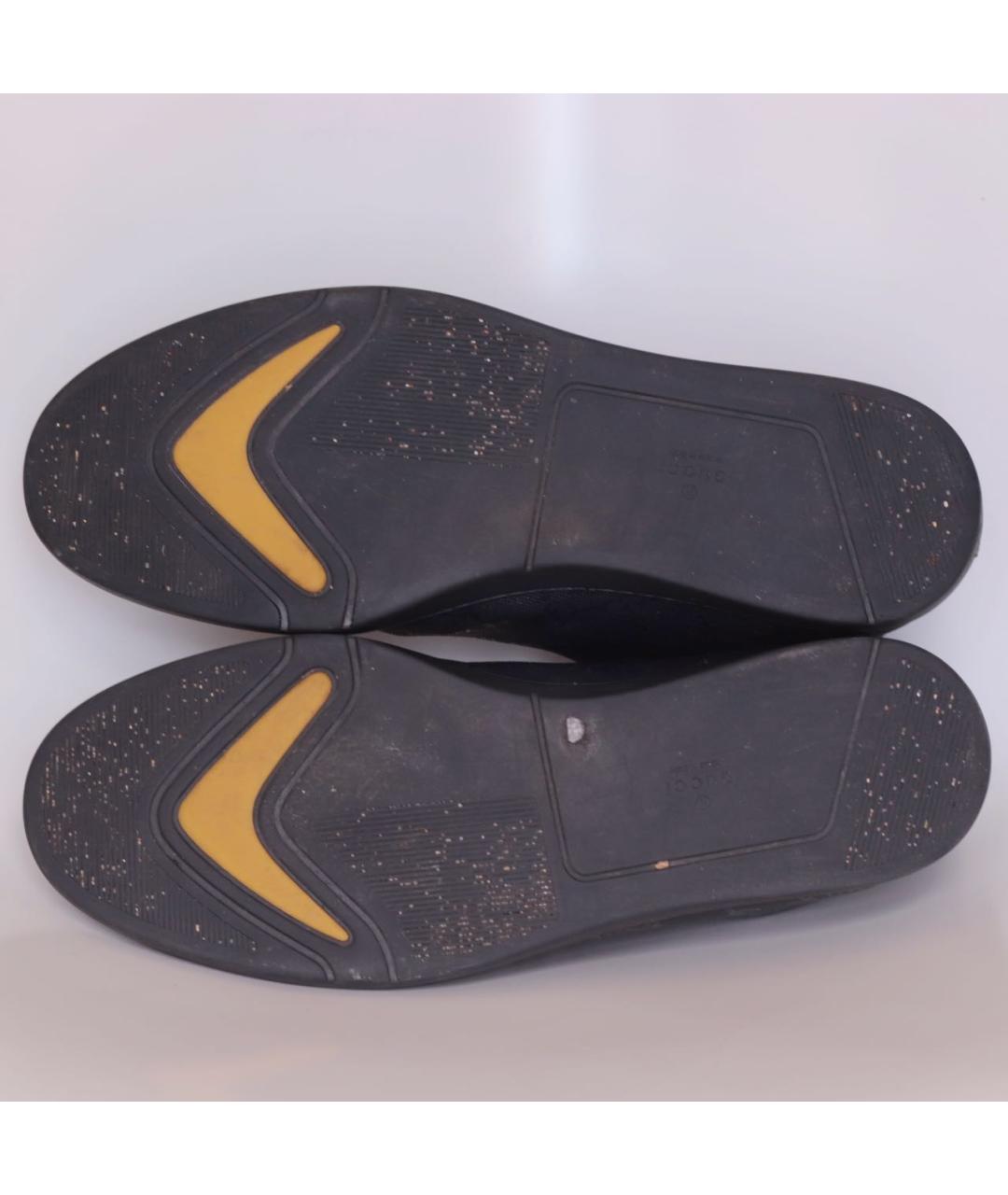 GUCCI Темно-синие кожаные высокие кроссовки / кеды, фото 6