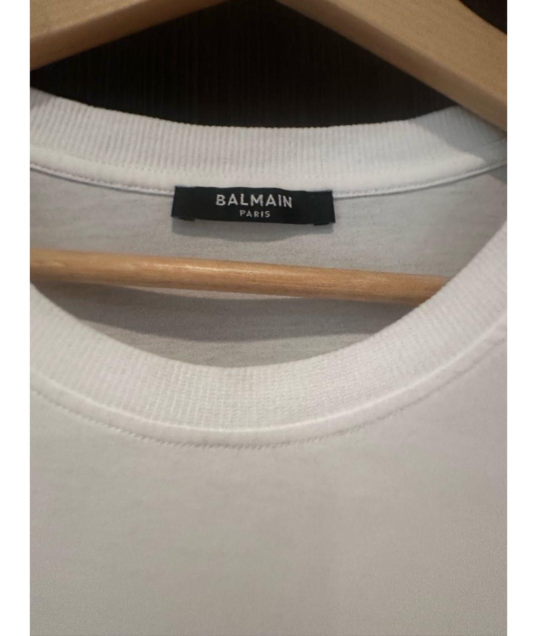 BALMAIN Белая хлопковая футболка, фото 3