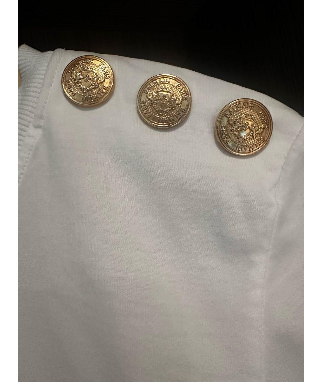 BALMAIN Белая хлопковая футболка, фото 5