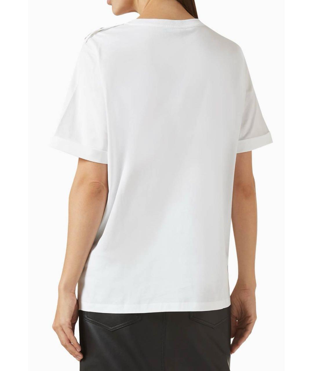 BALMAIN Белая хлопковая футболка, фото 2