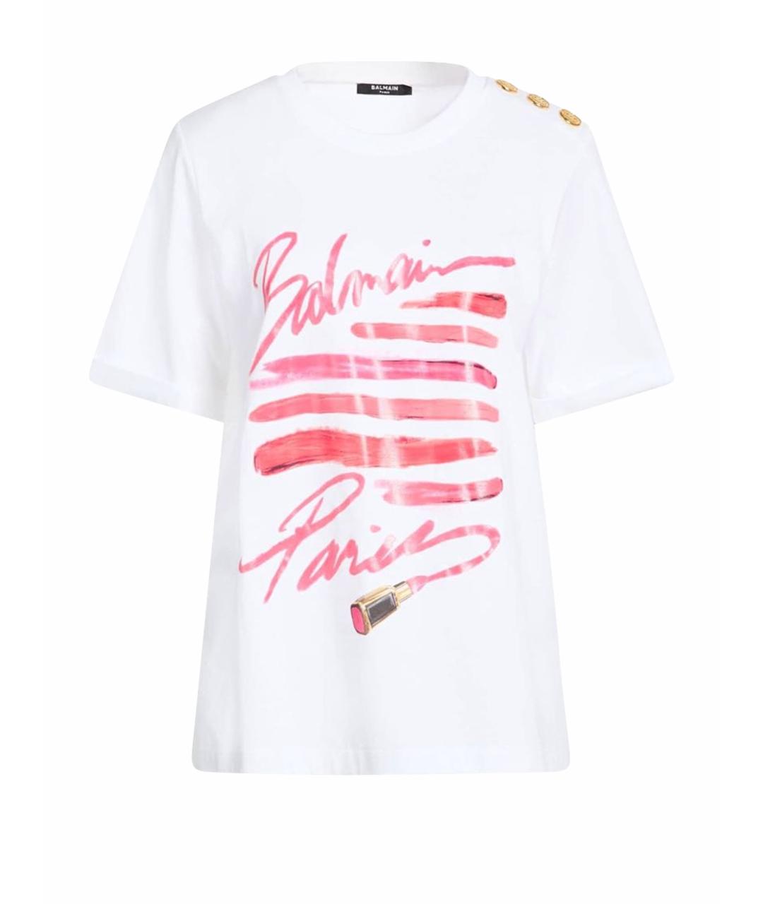 BALMAIN Белая хлопковая футболка, фото 1