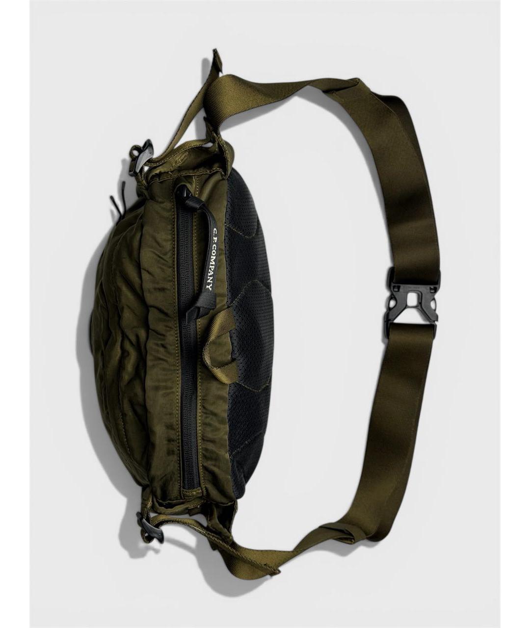 CP COMPANY Хаки тканевая поясная сумка, фото 5