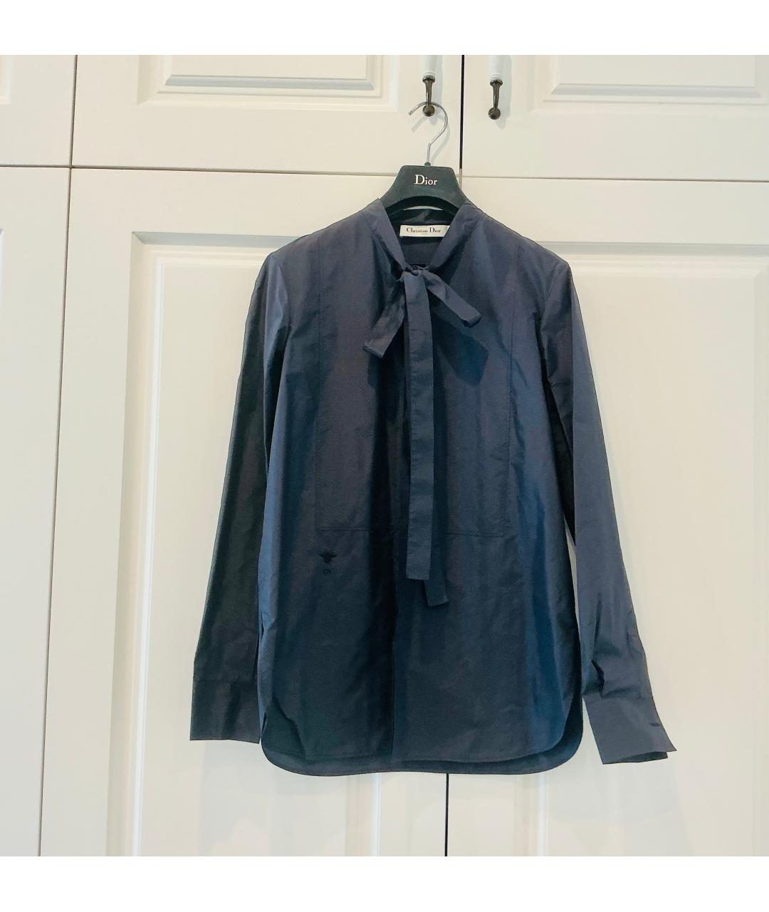 CHRISTIAN DIOR Синяя шелковая рубашка, фото 8