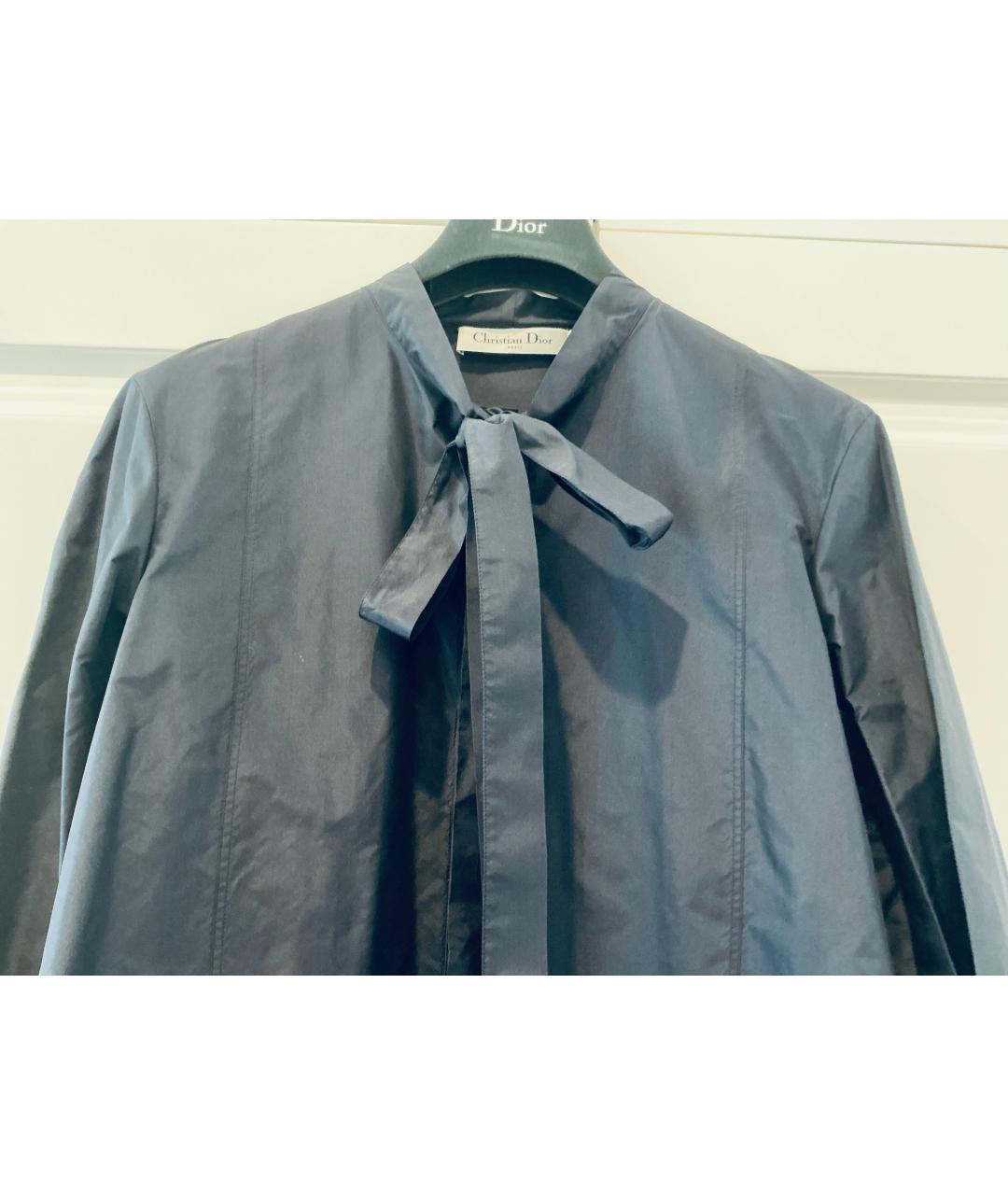 CHRISTIAN DIOR Синяя шелковая рубашка, фото 4