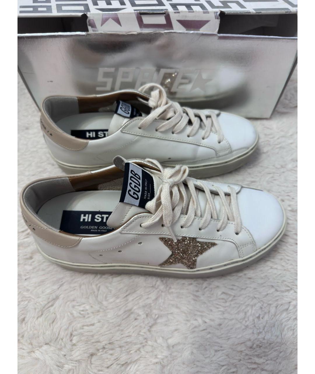 GOLDEN GOOSE DELUXE BRAND Белые кожаные кеды, фото 4