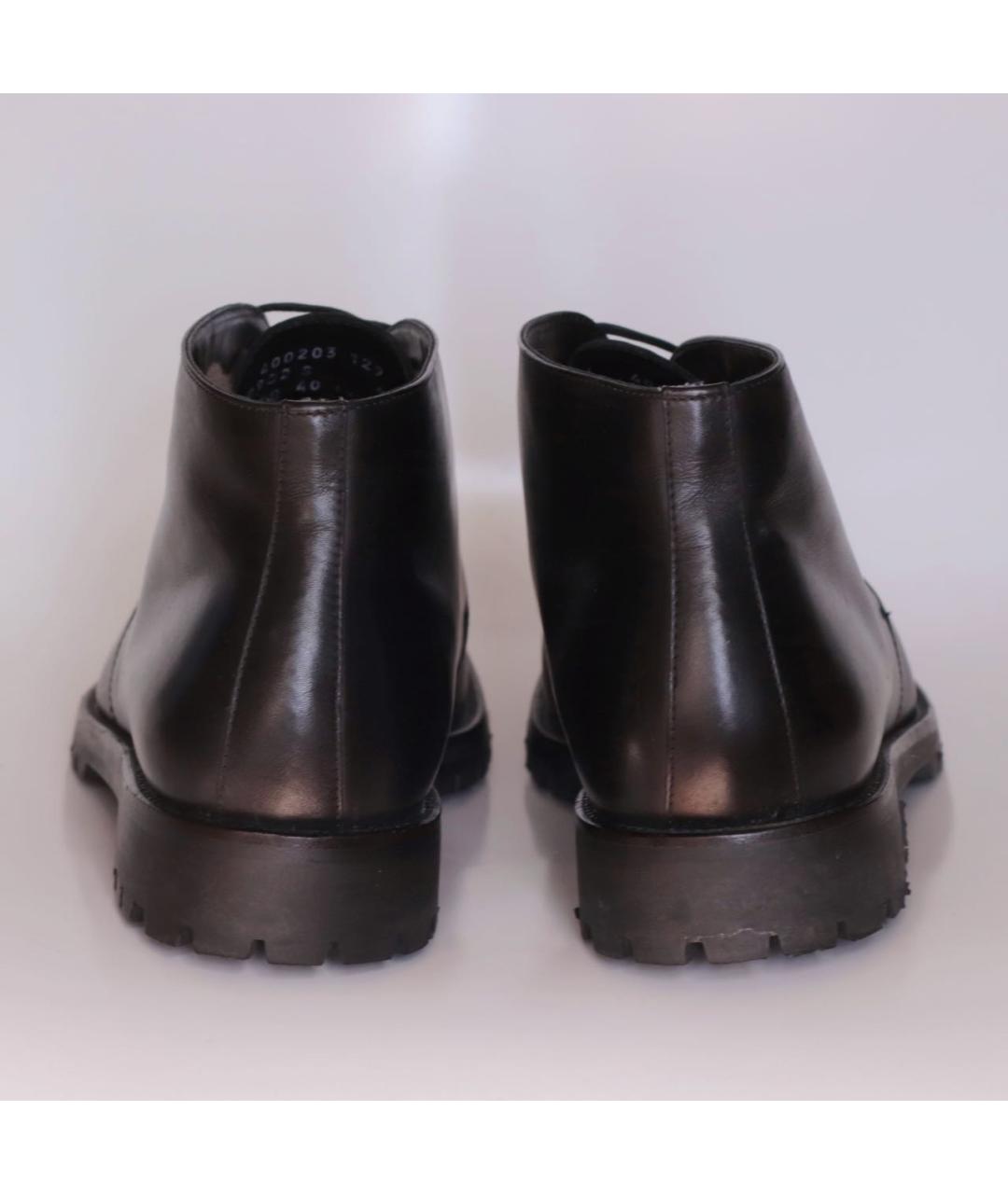 CORNELIANI Черные кожаные низкие ботинки, фото 5