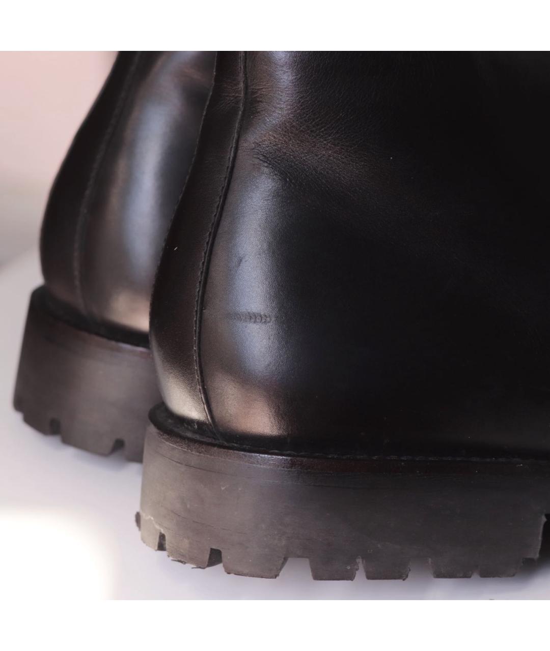 CORNELIANI Черные кожаные низкие ботинки, фото 6