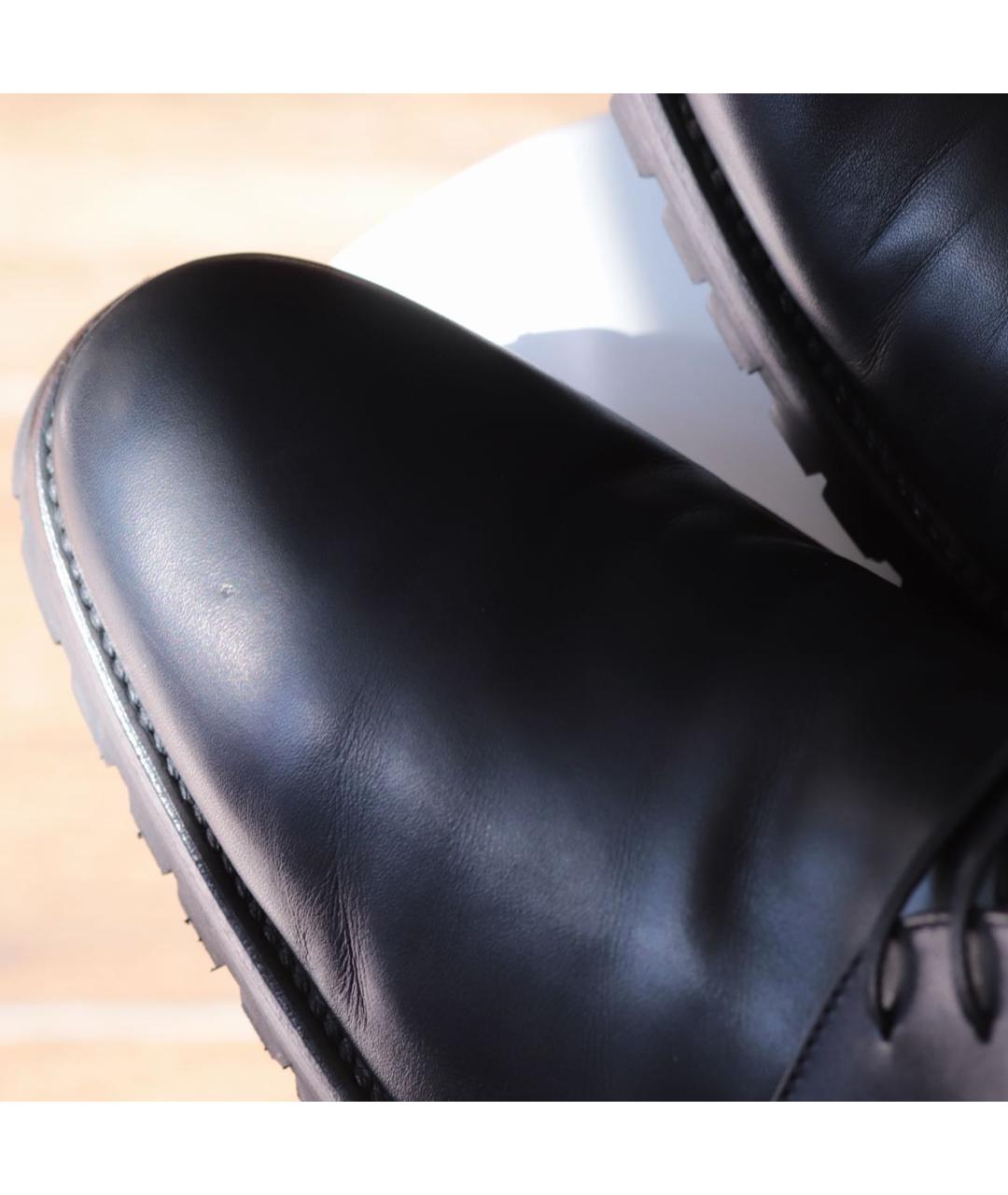 CORNELIANI Черные кожаные низкие ботинки, фото 3