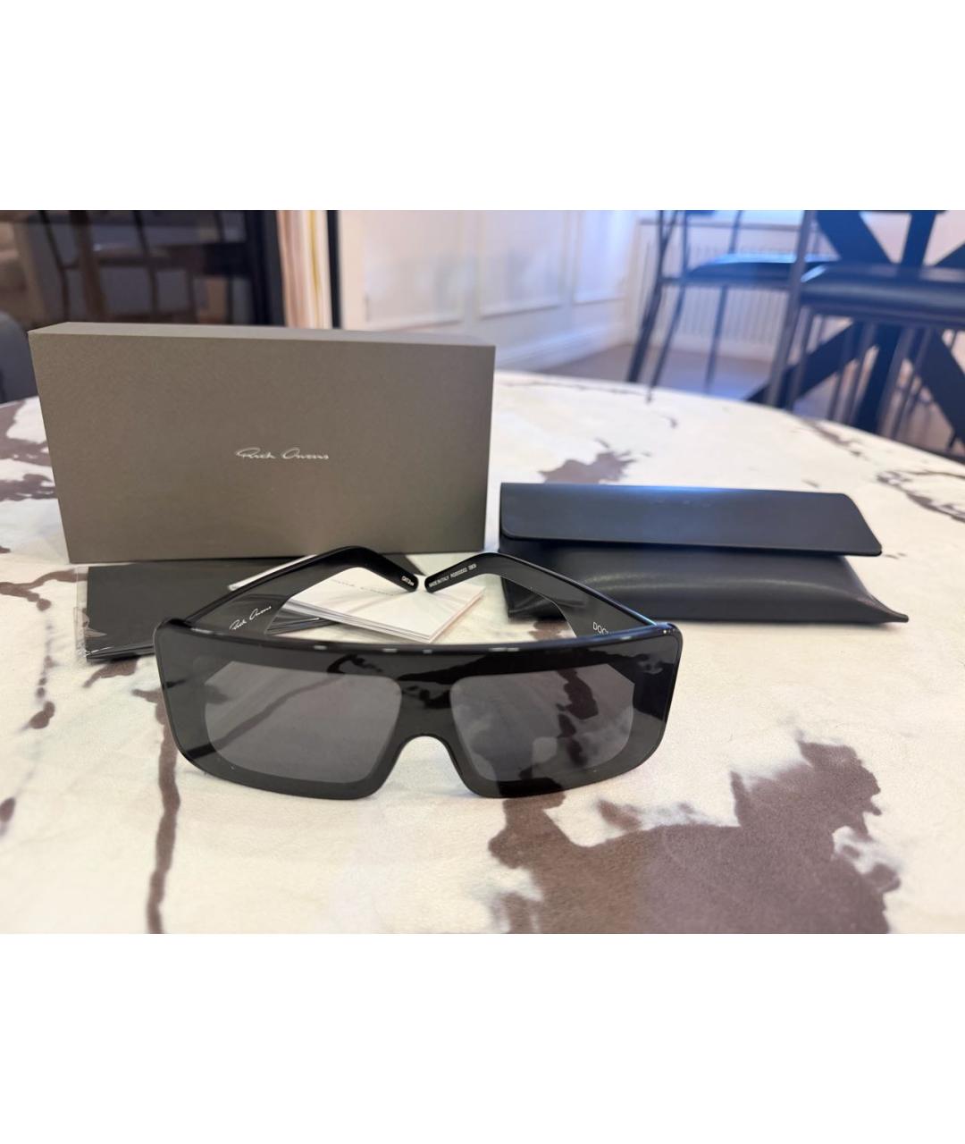 RICK OWENS Черные пластиковые солнцезащитные очки, фото 2