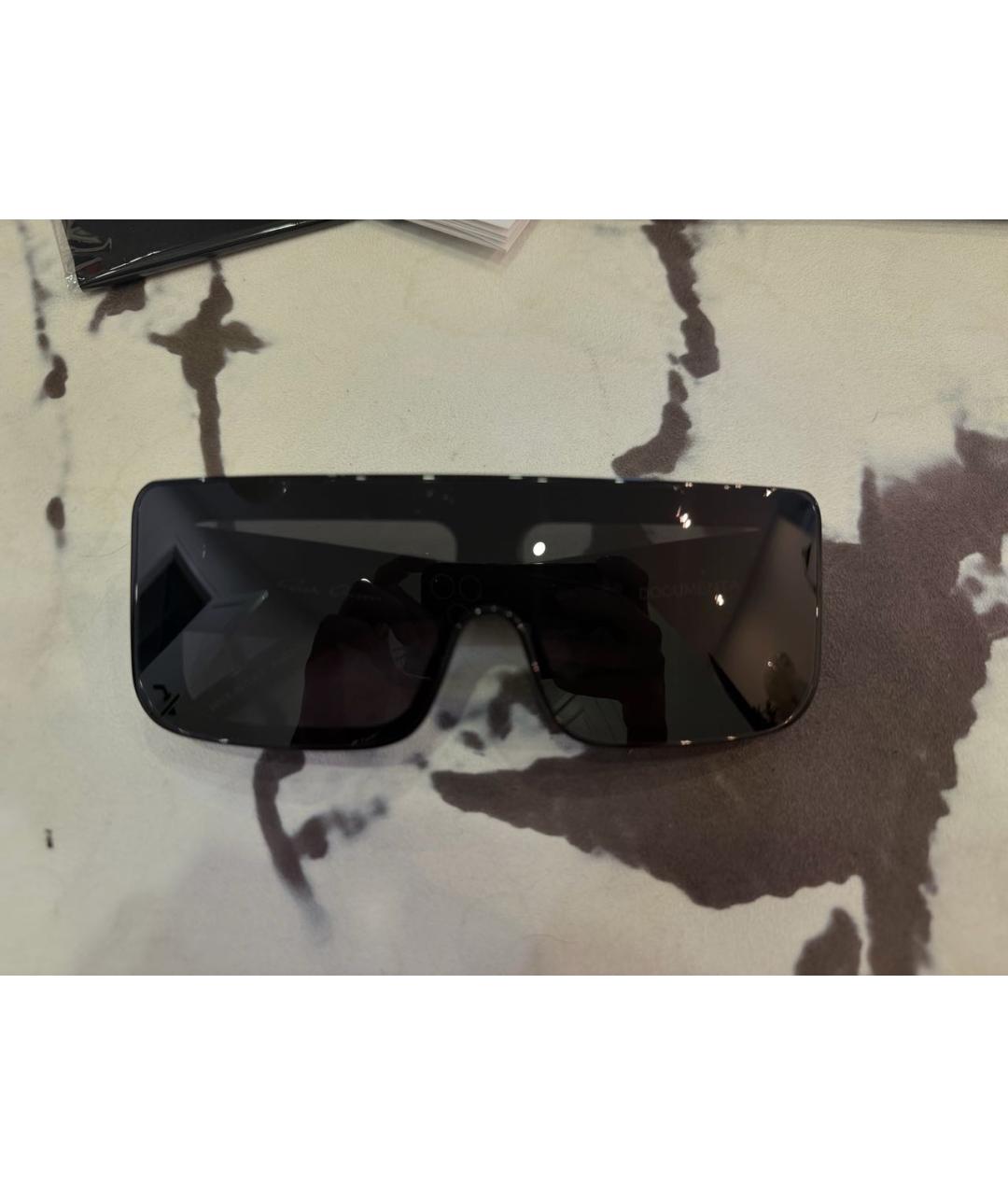 RICK OWENS Черные пластиковые солнцезащитные очки, фото 3