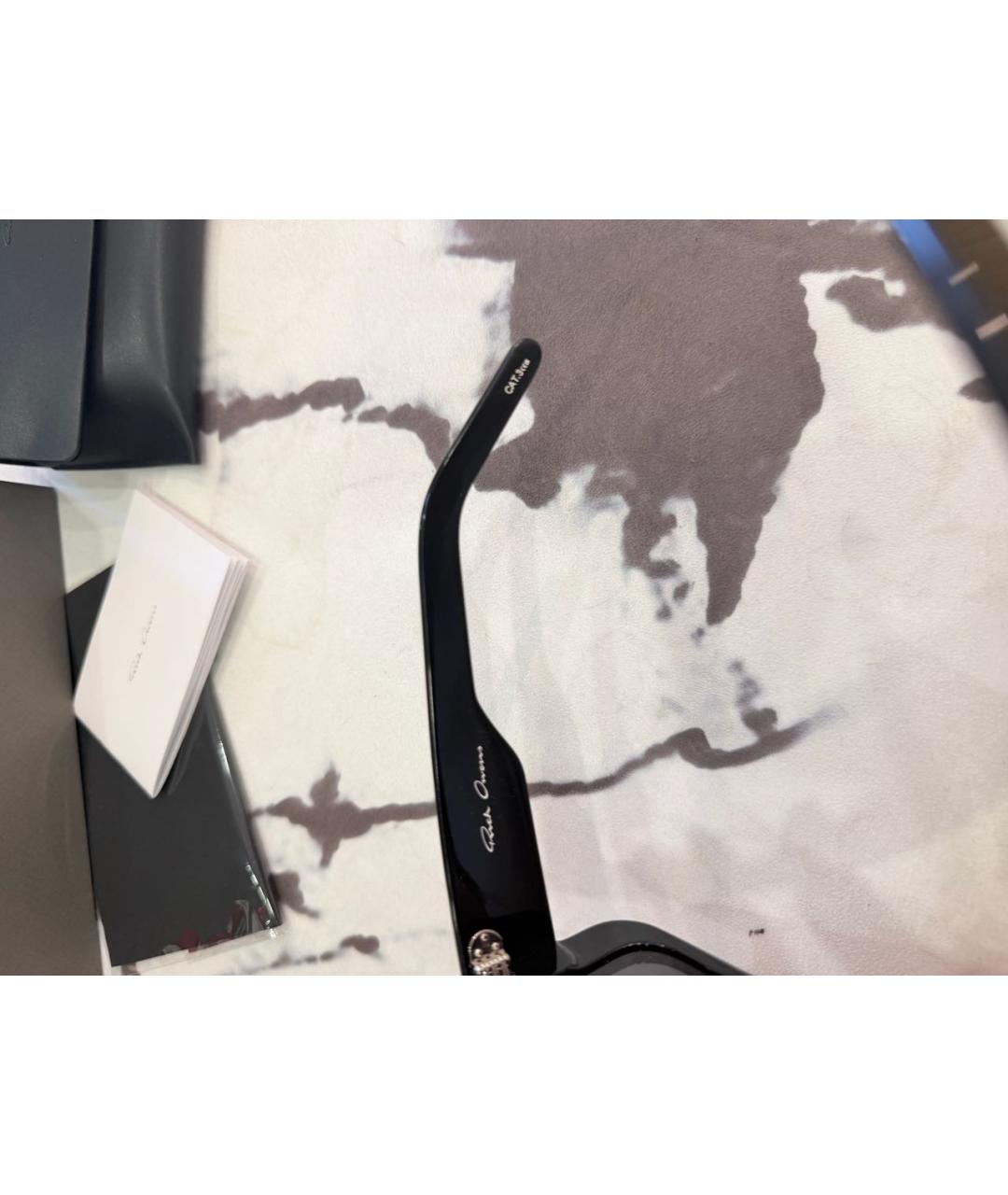 RICK OWENS Черные пластиковые солнцезащитные очки, фото 5