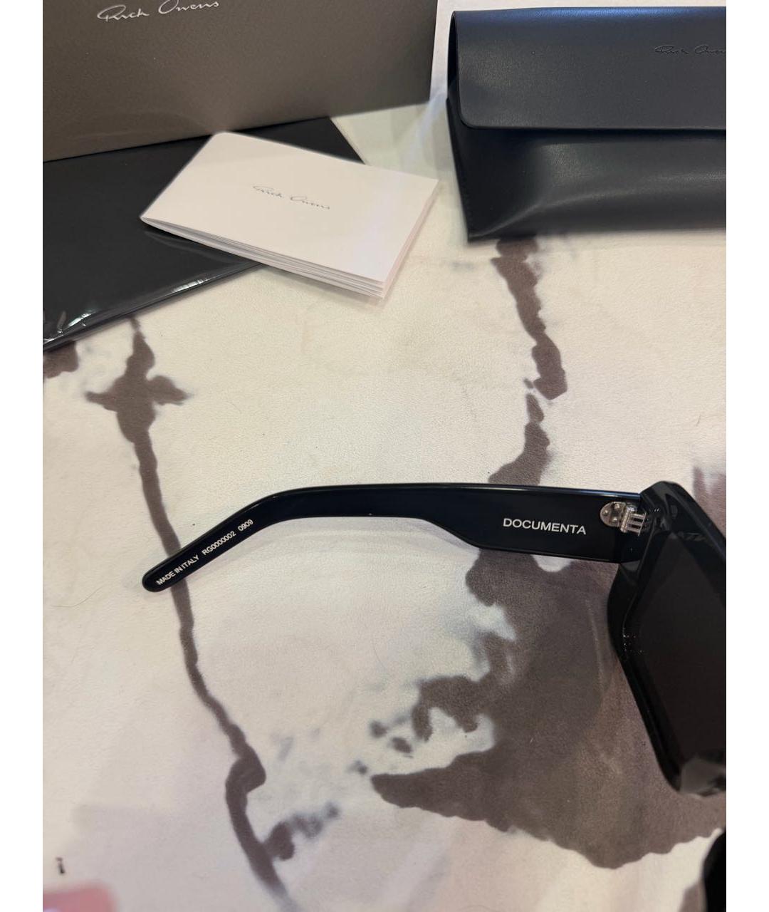 RICK OWENS Черные пластиковые солнцезащитные очки, фото 6