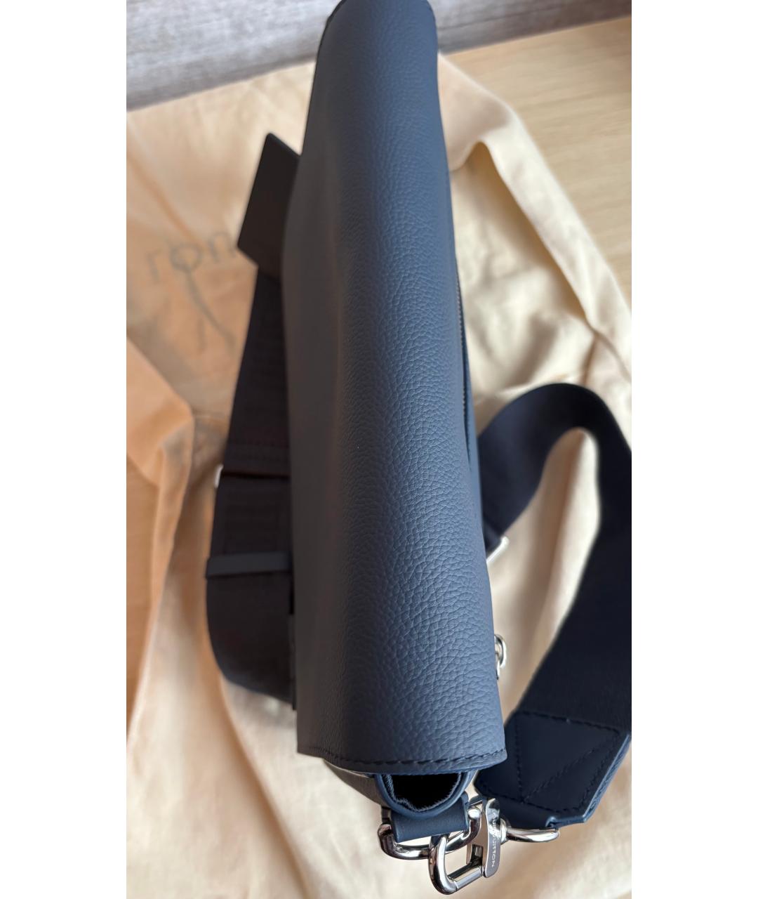 LOUIS VUITTON Темно-синяя кожаная барсетка, фото 4