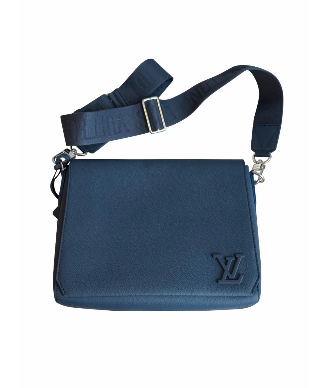 LOUIS VUITTON Темно-синяя кожаная барсетка, фото 1